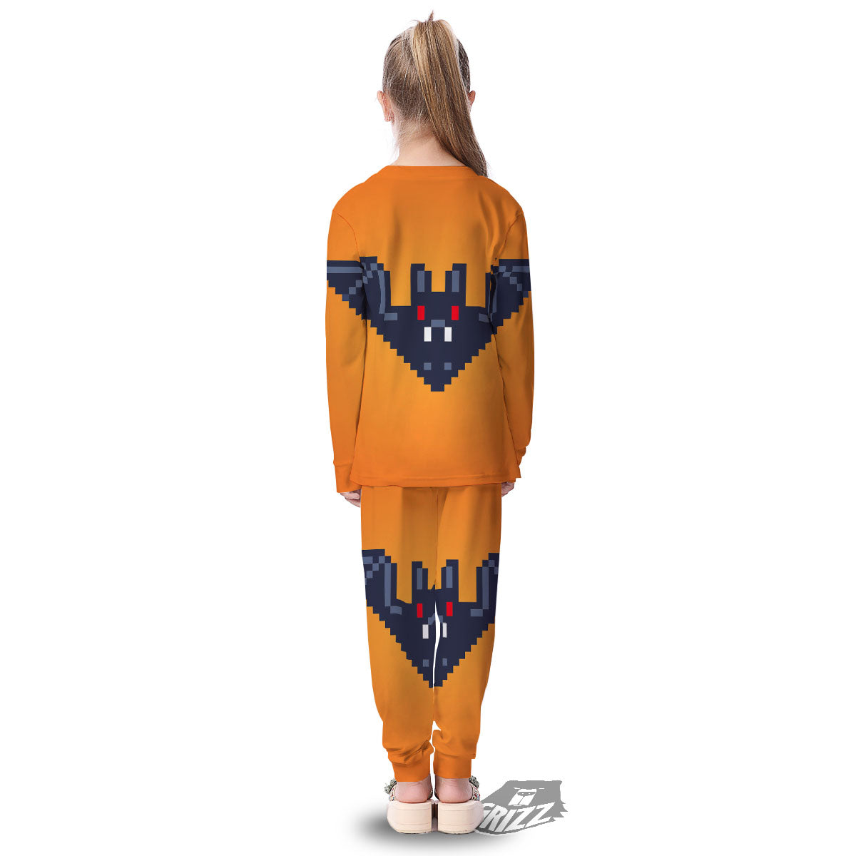 Halloween Bat 8-Bit Pixel Print Kid's Pajamas-grizzshop