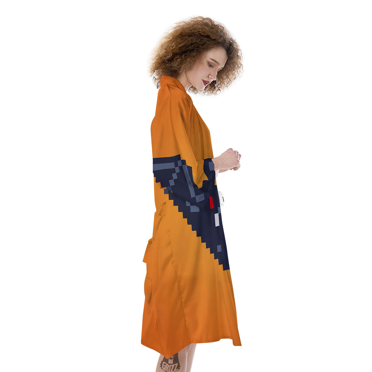 Halloween Bat 8-Bit Pixel Print Kimono-grizzshop