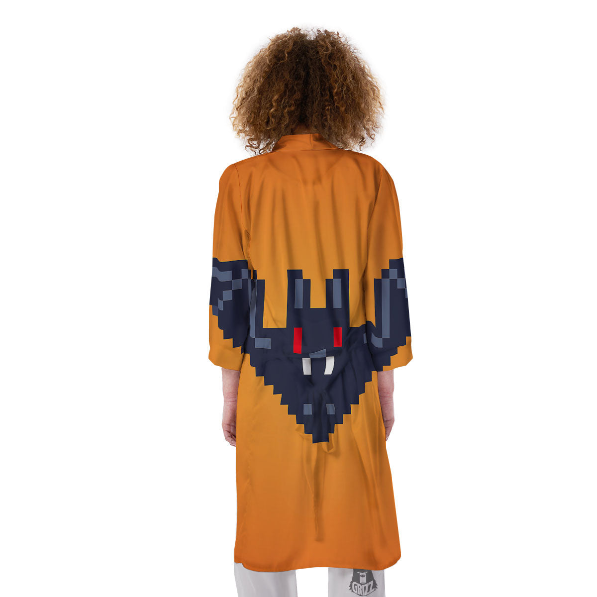Halloween Bat 8-Bit Pixel Print Kimono-grizzshop