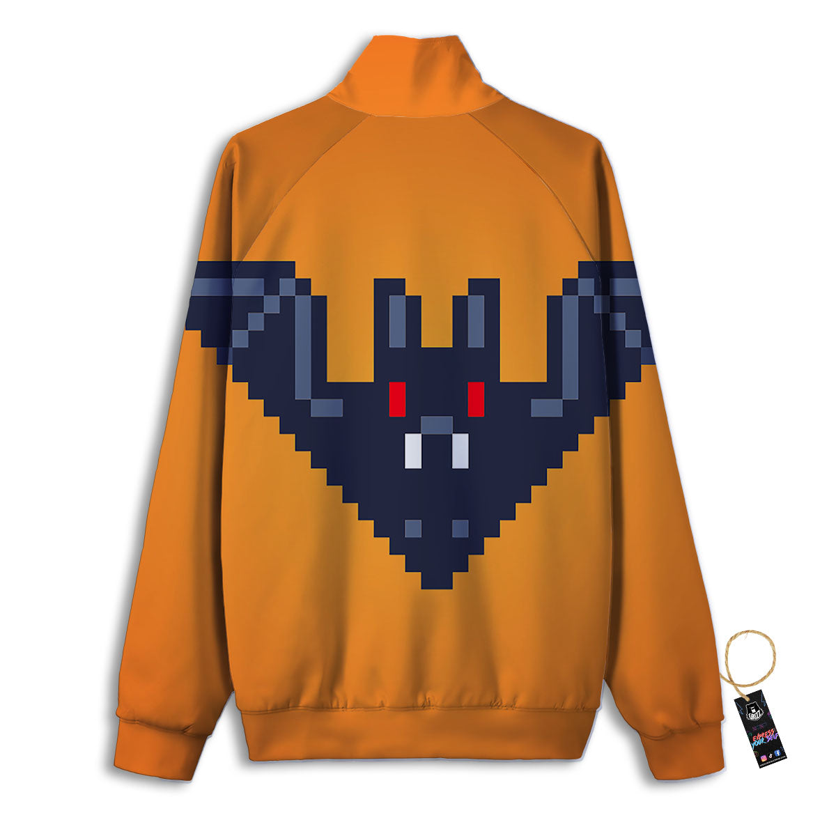 Halloween Bat 8-Bit Pixel Print Track Jacket-grizzshop
