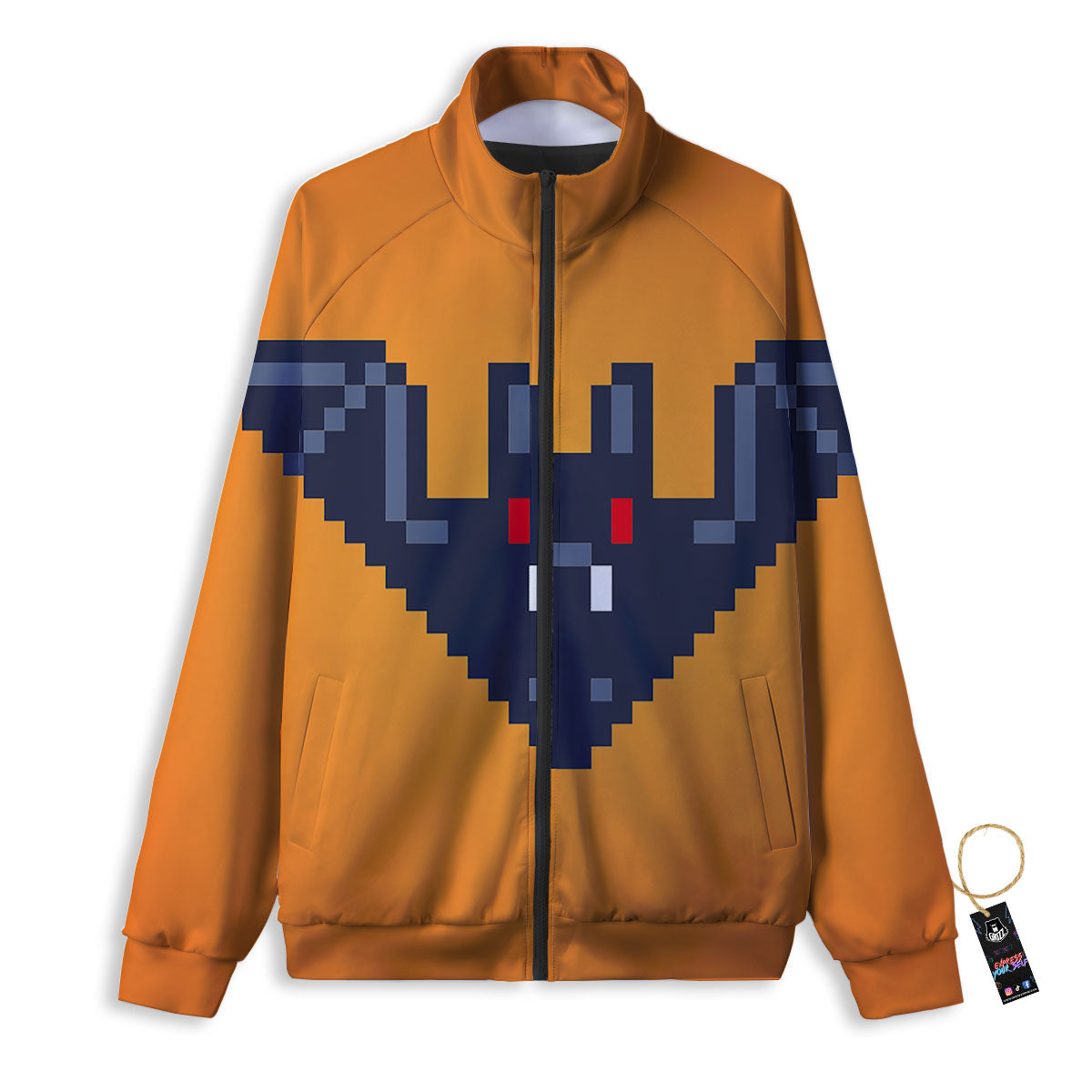 Halloween Bat 8-Bit Pixel Print Track Jacket-grizzshop