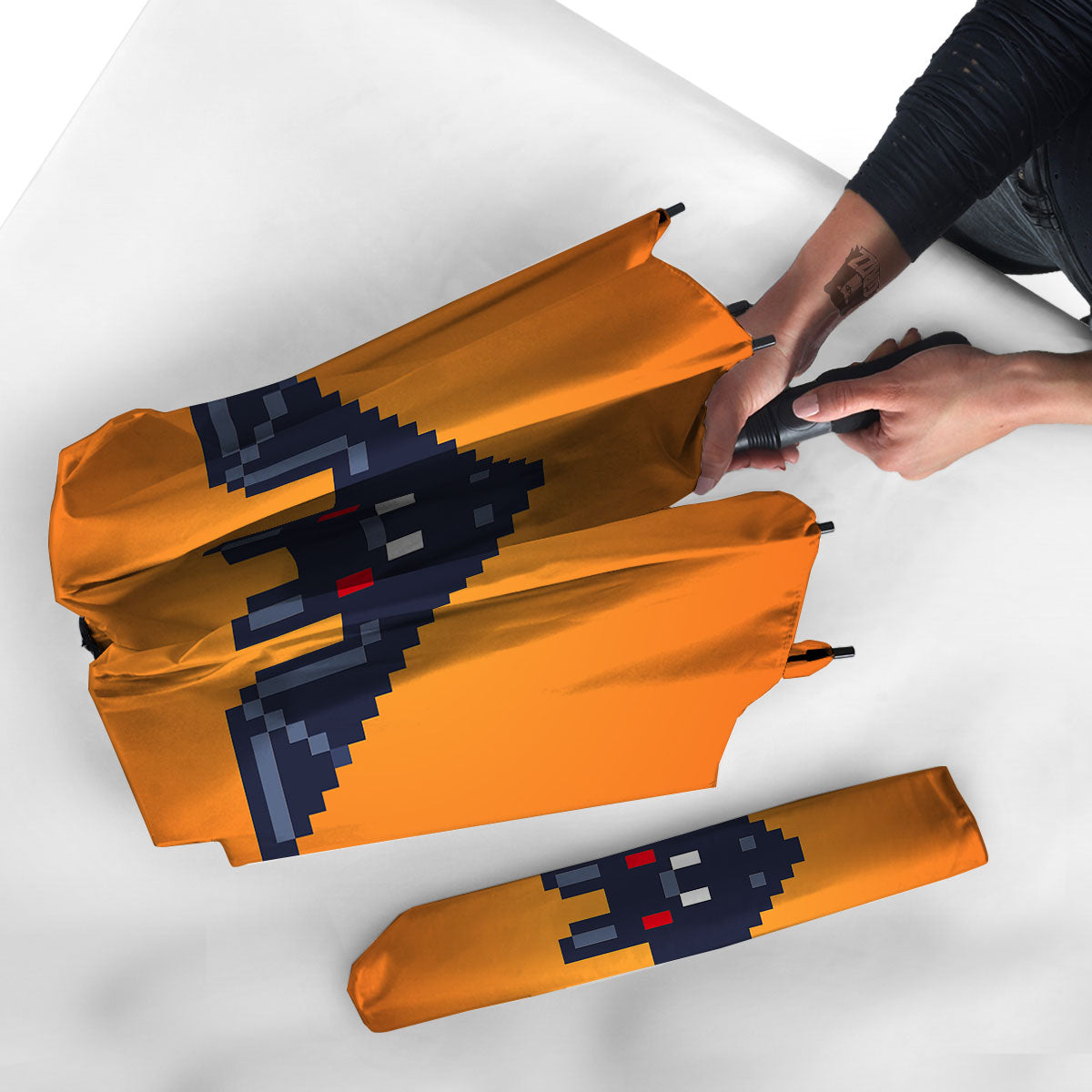 Halloween Bat 8-Bit Pixel Print Umbrella-grizzshop