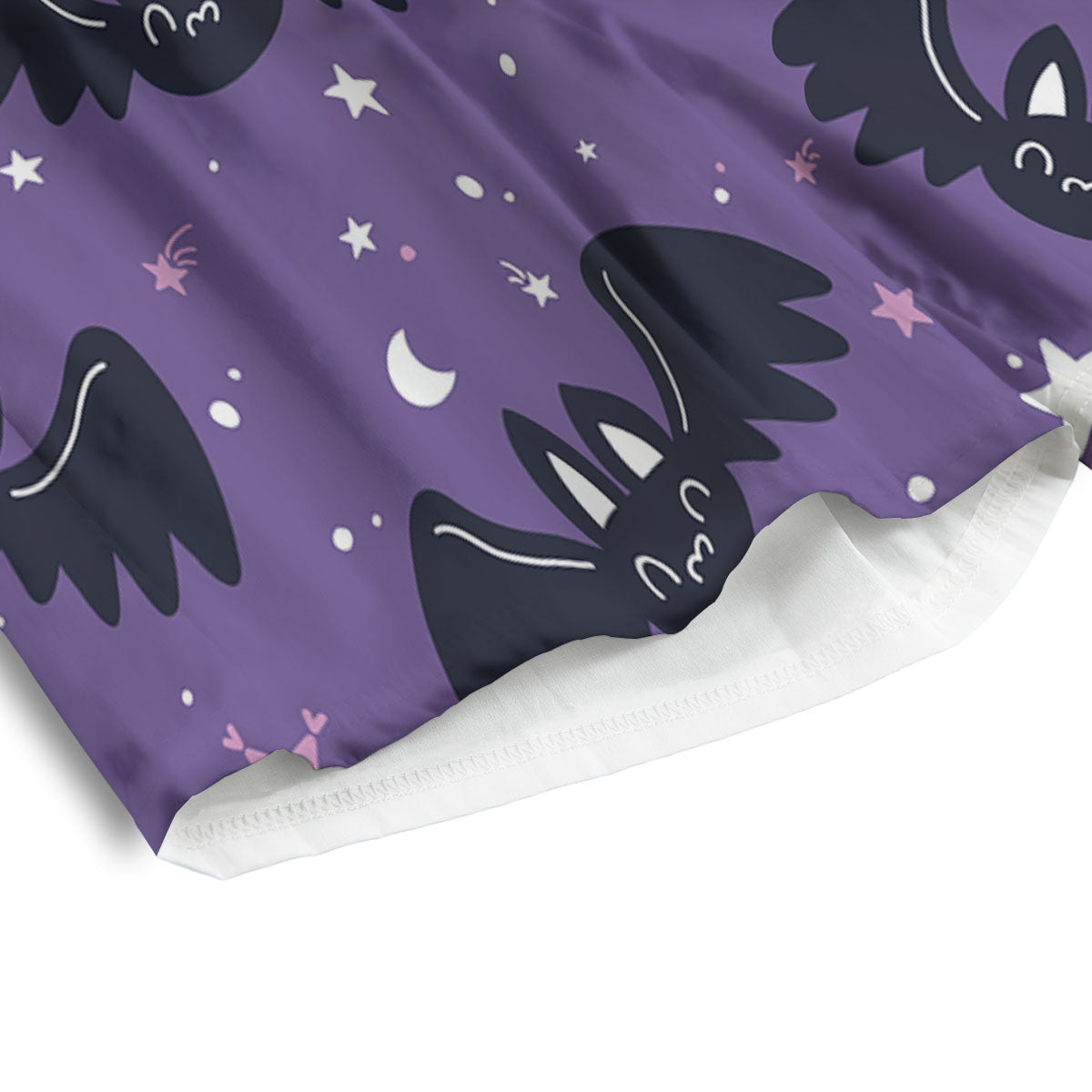 Halloween Bat Black And Purple Print Men's Athletic Shorts