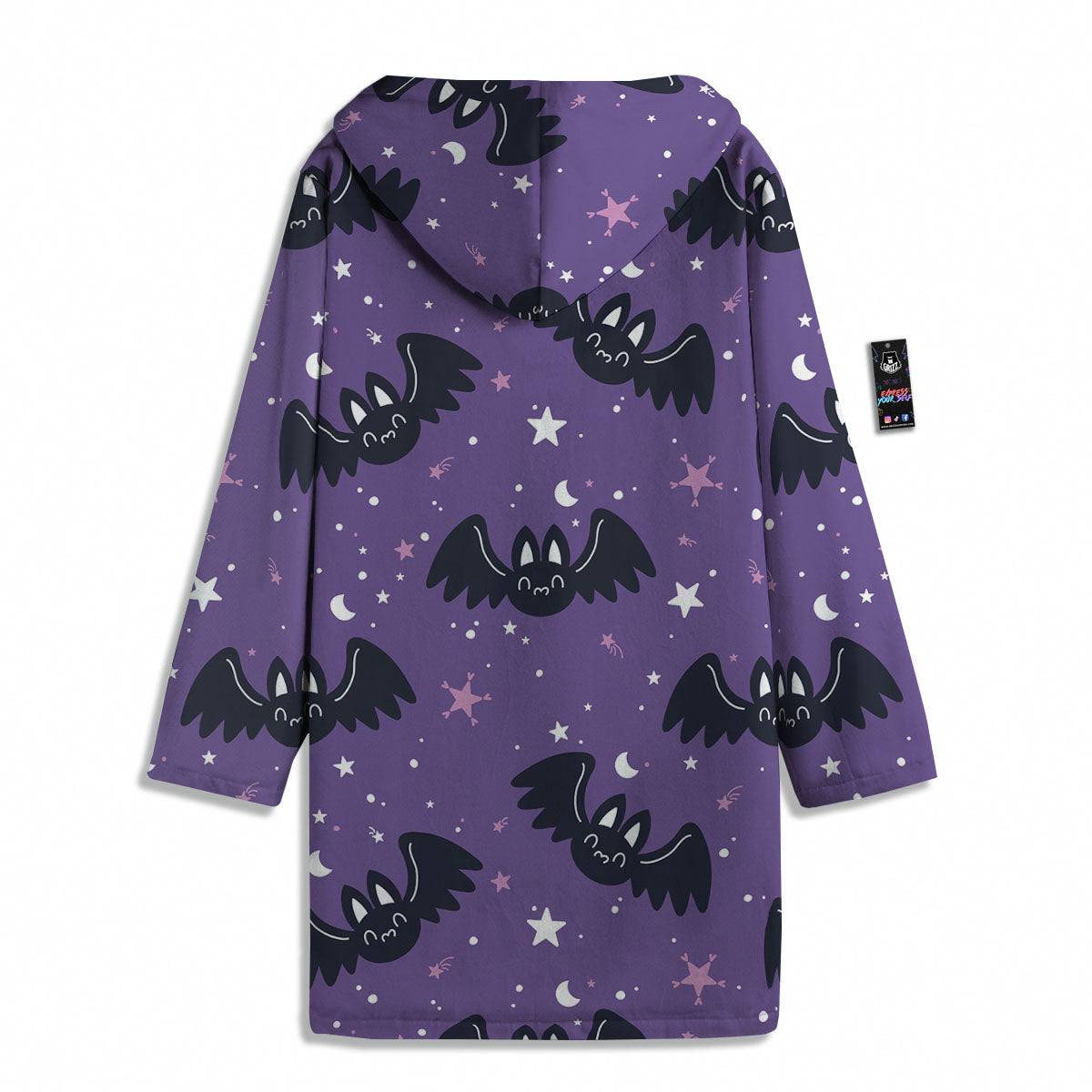 Halloween Bat Black And Purple Print Men's Windbreaker Jacket-grizzshop