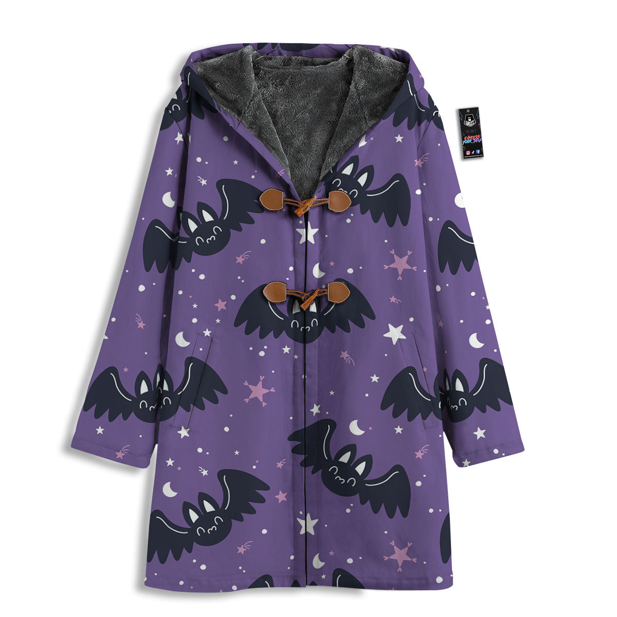 Halloween Bat Black And Purple Print Men's Windbreaker Jacket-grizzshop
