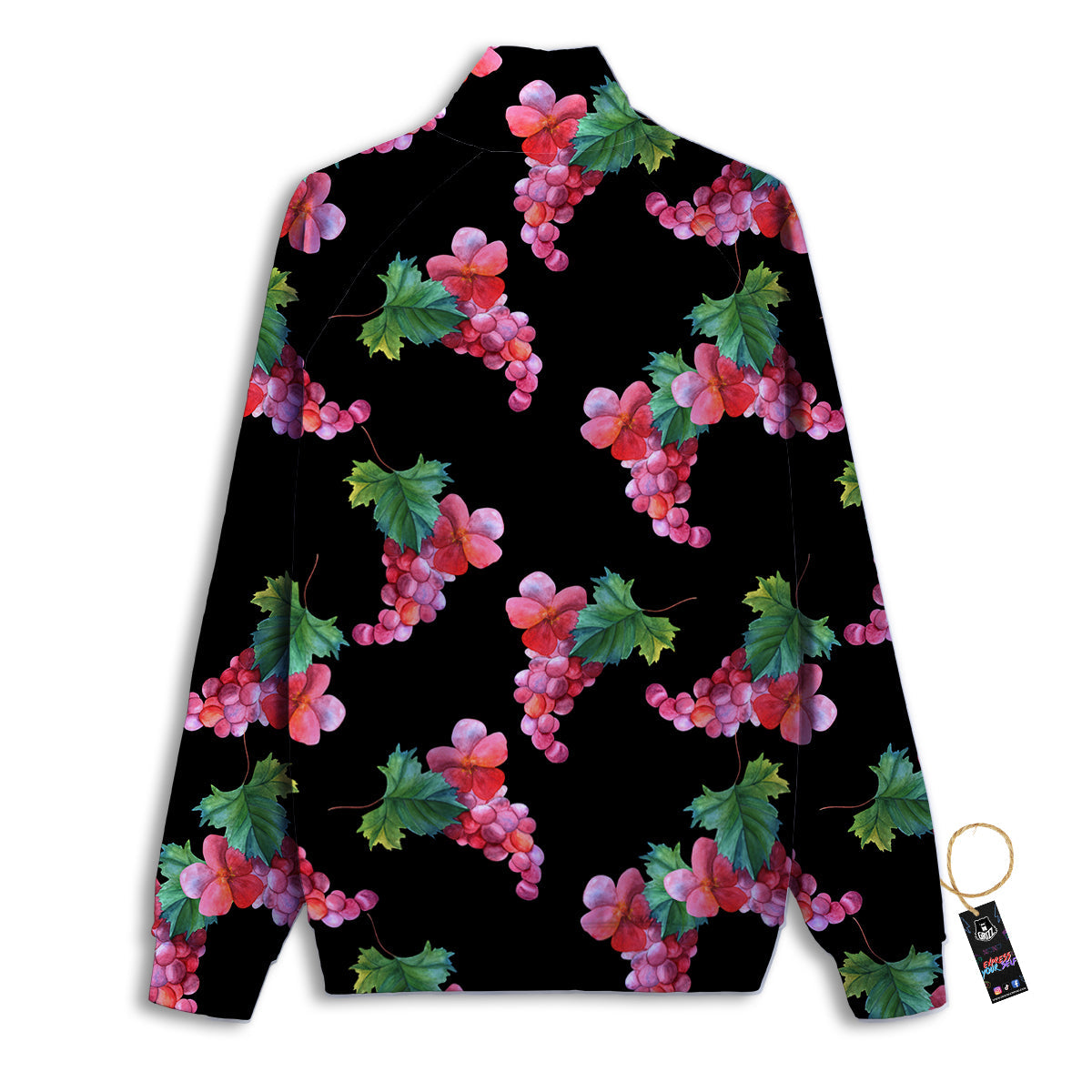Halloween Bat Black And Purple Print Track Jacket-grizzshop
