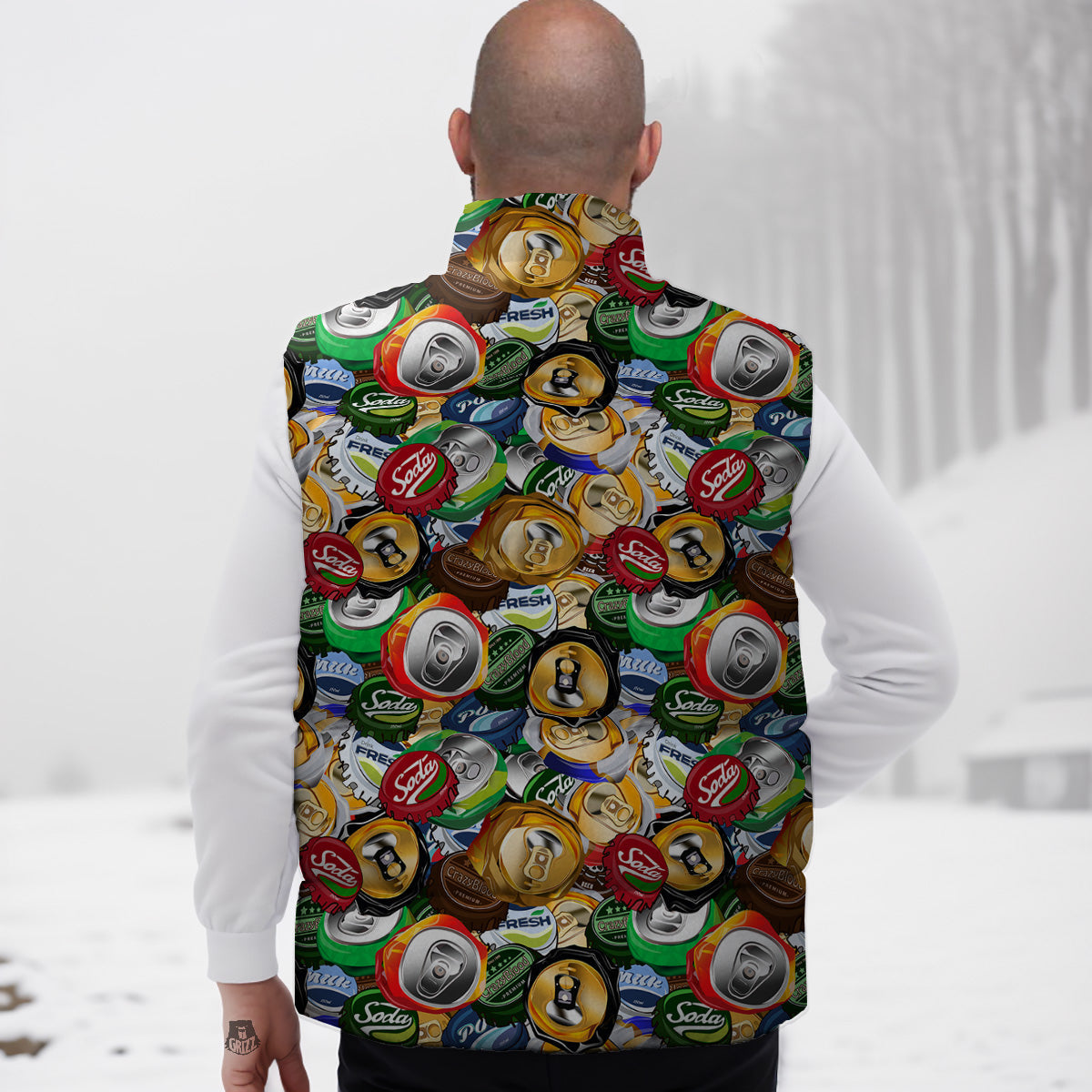 Halloween Bat Pattern Print Down Vest