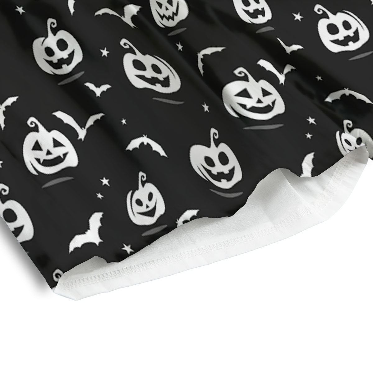 Halloween Bat White And Black Print Men's Athletic Shorts