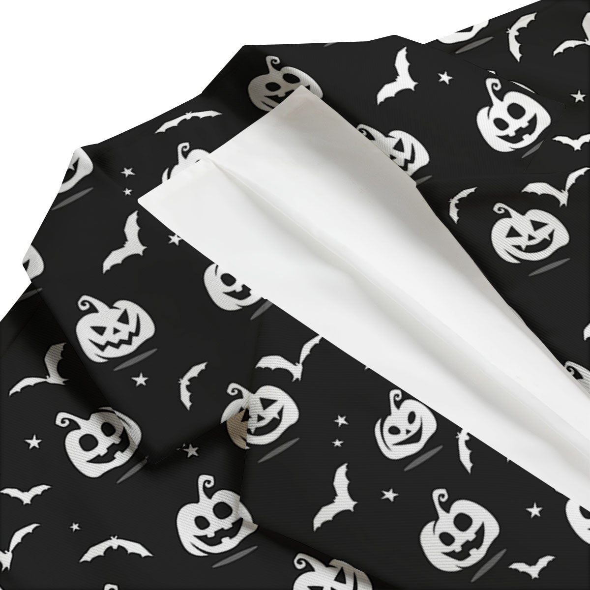Halloween Bat White And Black Print Men's Blazer-grizzshop