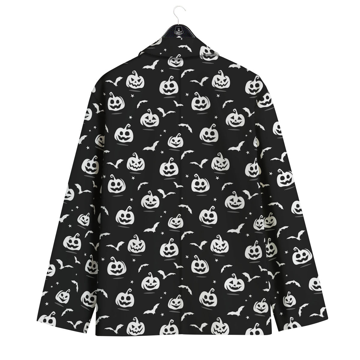 Halloween Bat White And Black Print Men's Sport Coat-grizzshop