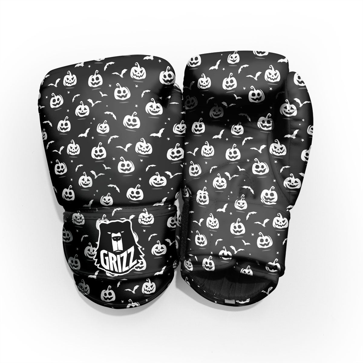 Halloween Bat White And Black Print Pro Boxing Glove