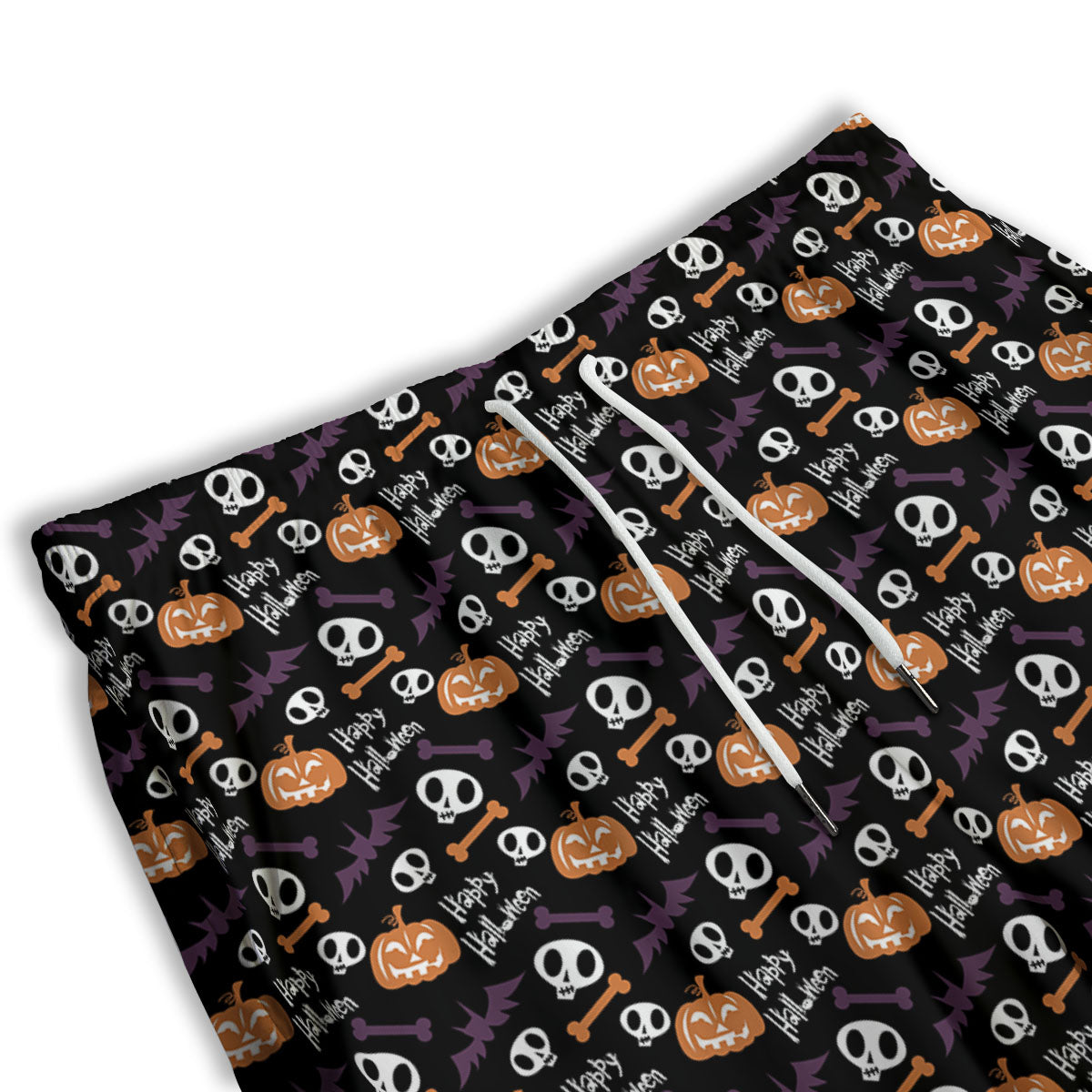 Halloween Black And Orange Print Pattern Men's Athletic Shorts