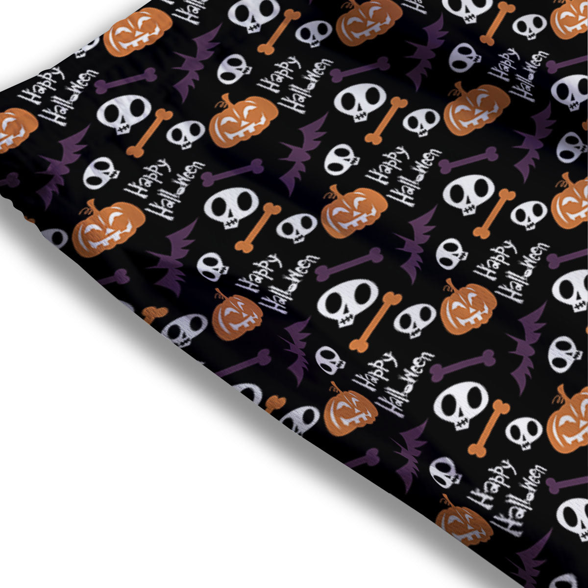 Halloween Black And Orange Print Pattern Mesh Shorts