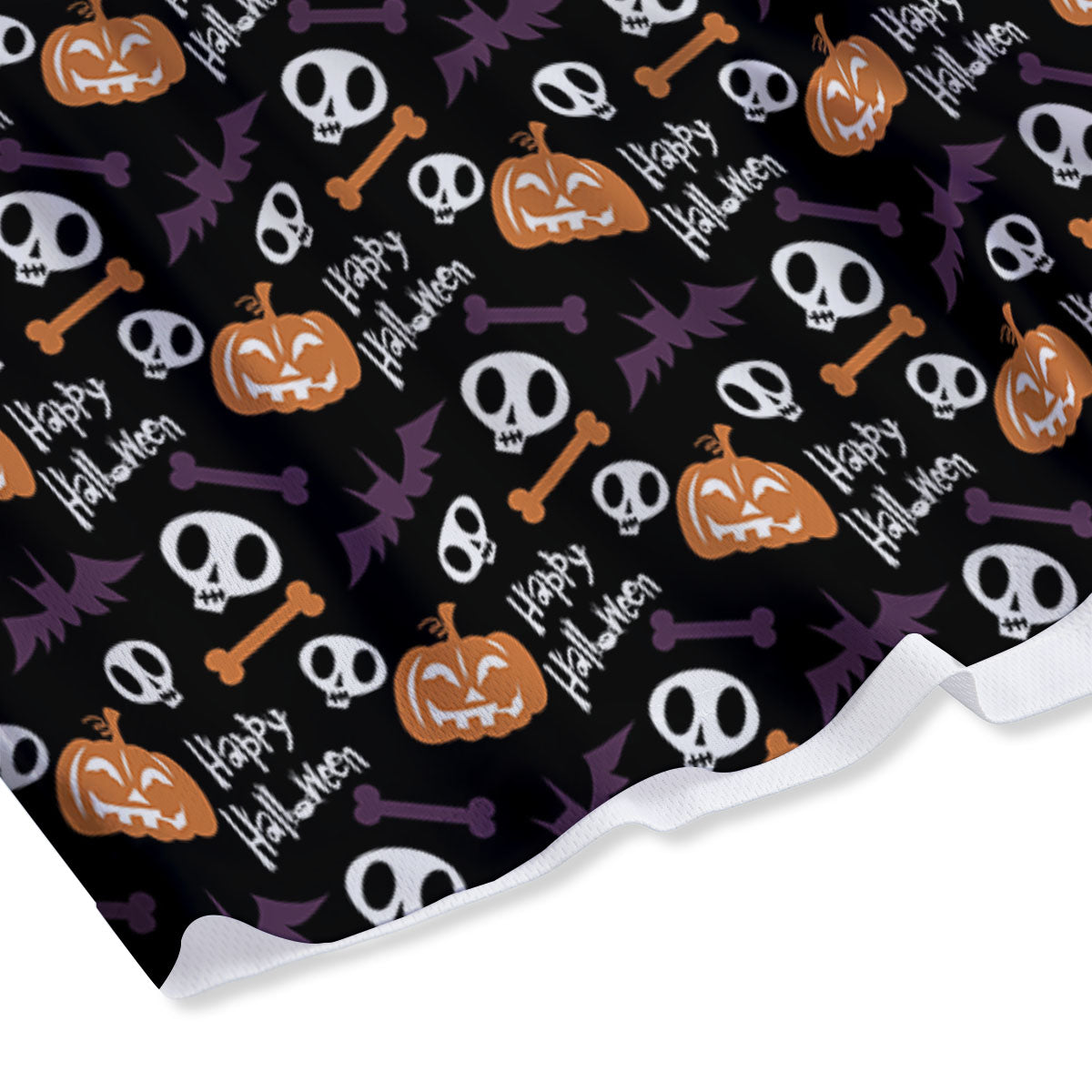 Halloween Black And Orange Print Pattern Mesh Shorts