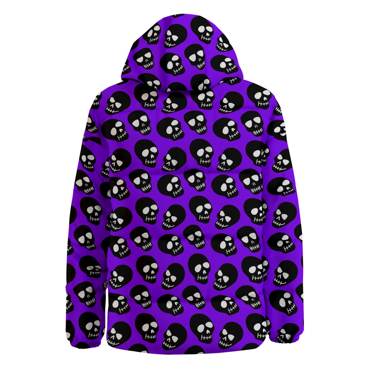 Halloween Black And Purple Print Pattern Down Jacket-grizzshop