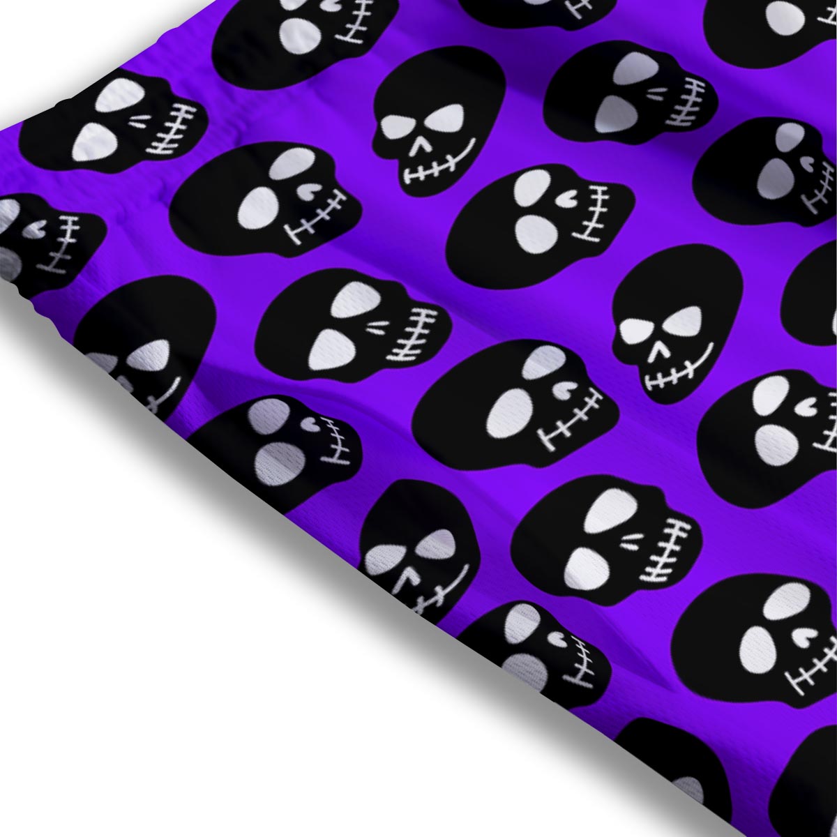 Halloween Black And Purple Print Pattern Mesh Shorts
