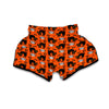 Halloween Black Cat Pattern Print Muay Thai Boxing Shorts-grizzshop