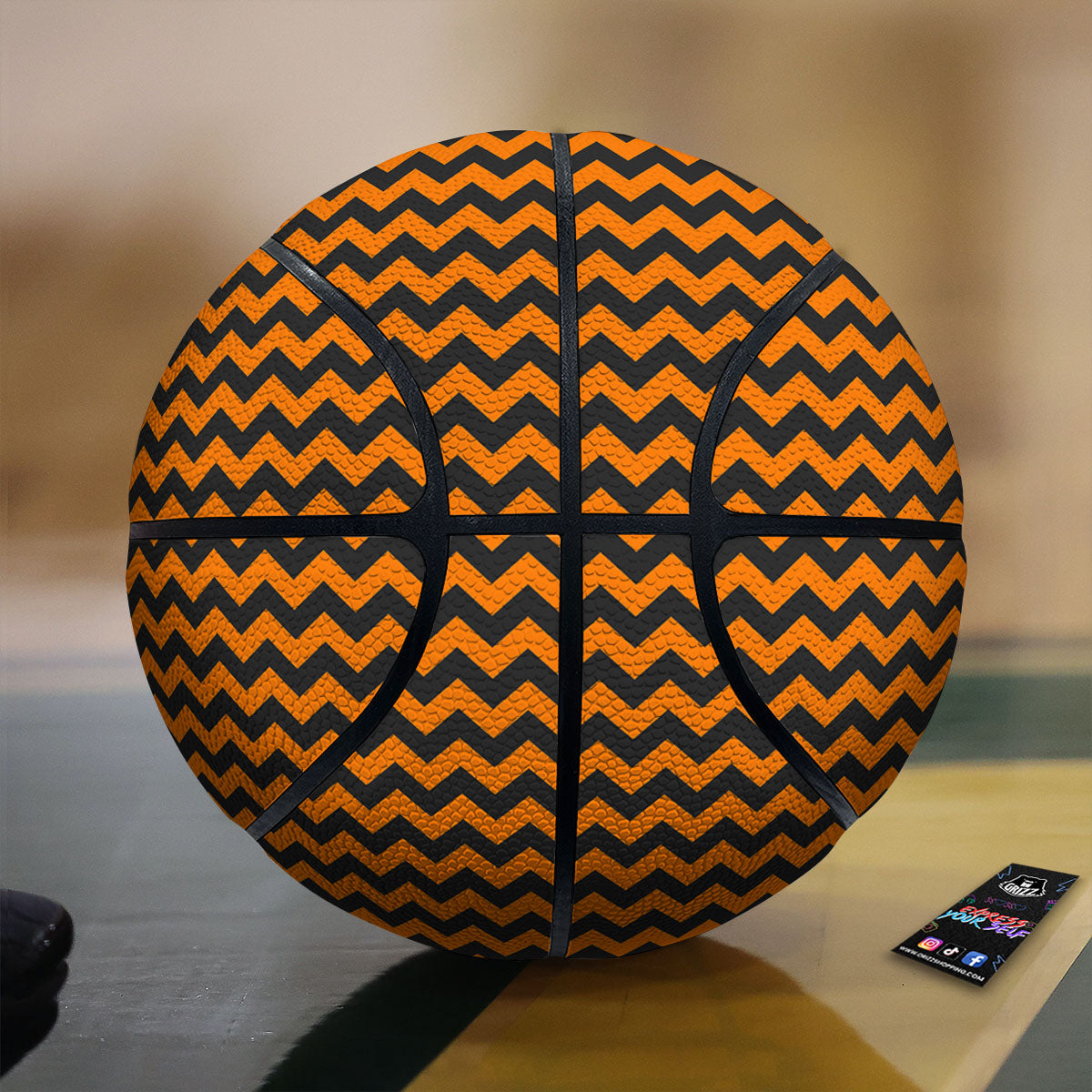Halloween Chevron Orange Print Pattern Basketball-grizzshop