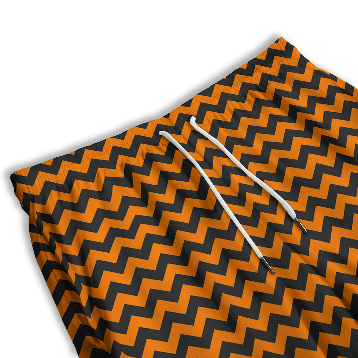 Halloween Chevron Orange Print Pattern Men's Athletic Shorts