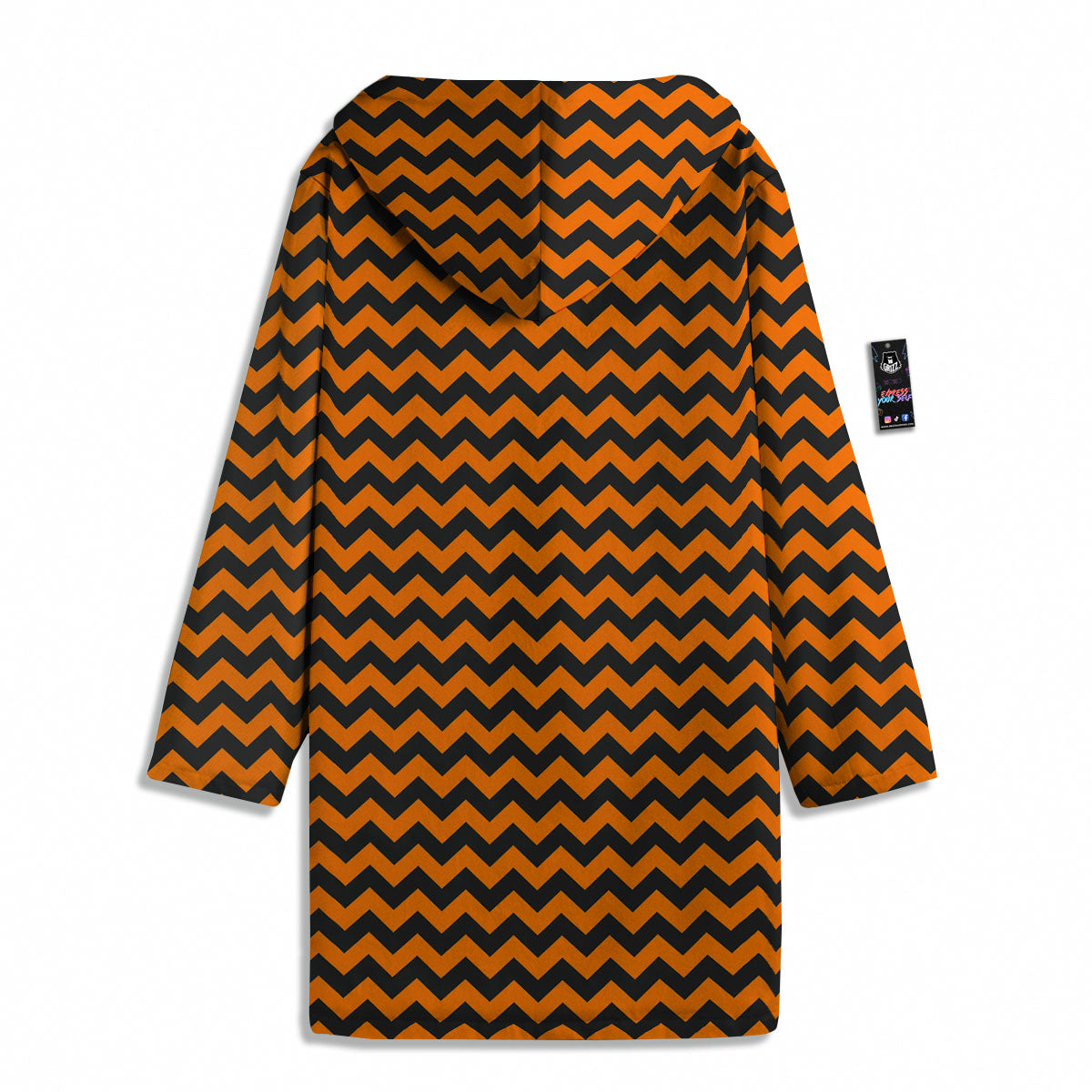 Halloween Chevron Orange Print Pattern Men's Windbreaker Jacket-grizzshop