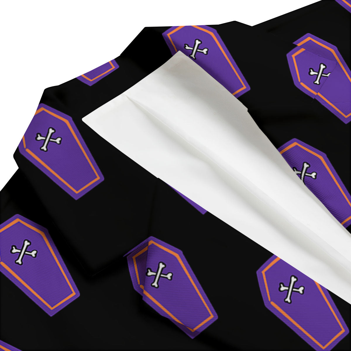 Halloween Coffin Purple Print Pattern Men's Blazer-grizzshop