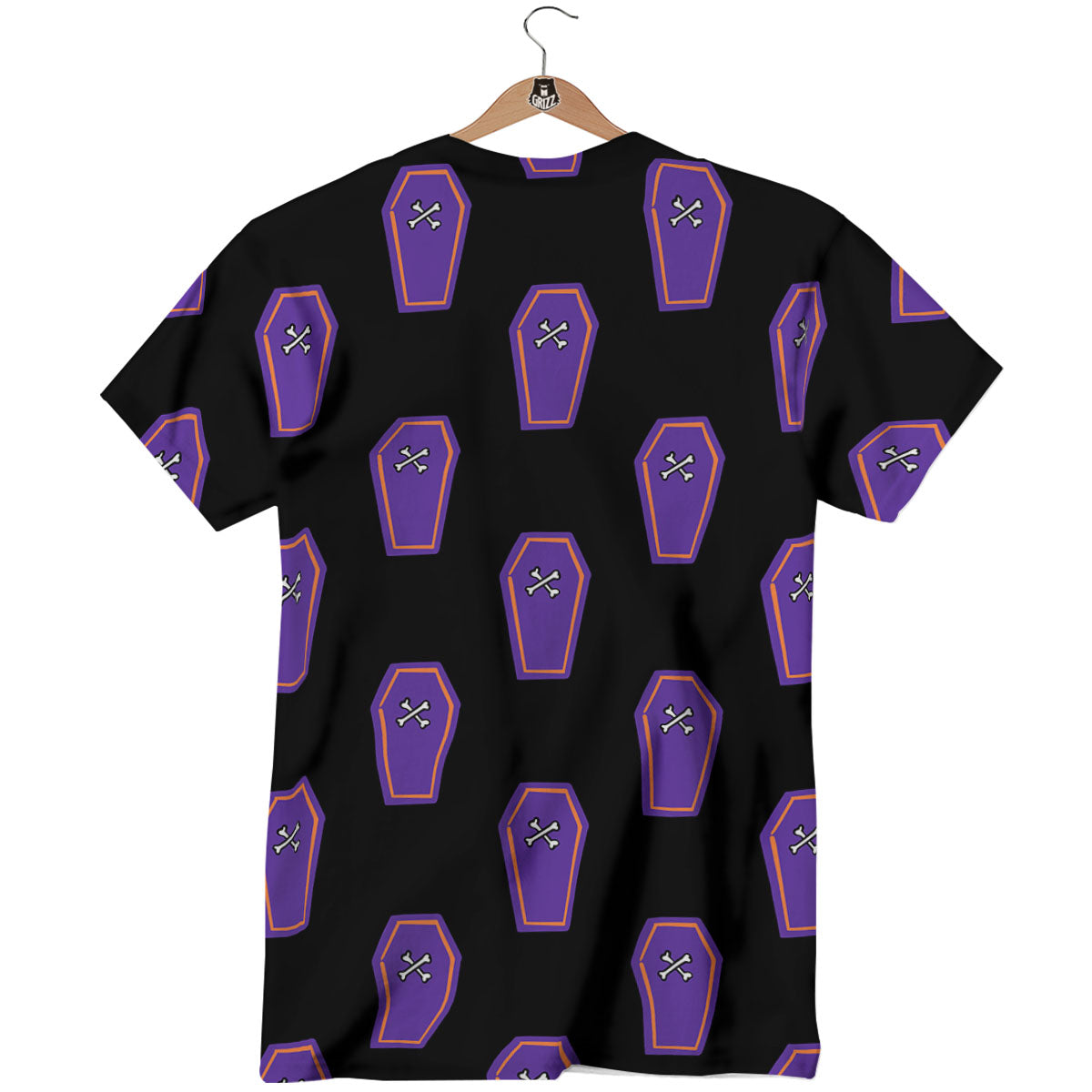 Halloween Coffin Purple Print Pattern T-Shirt-grizzshop