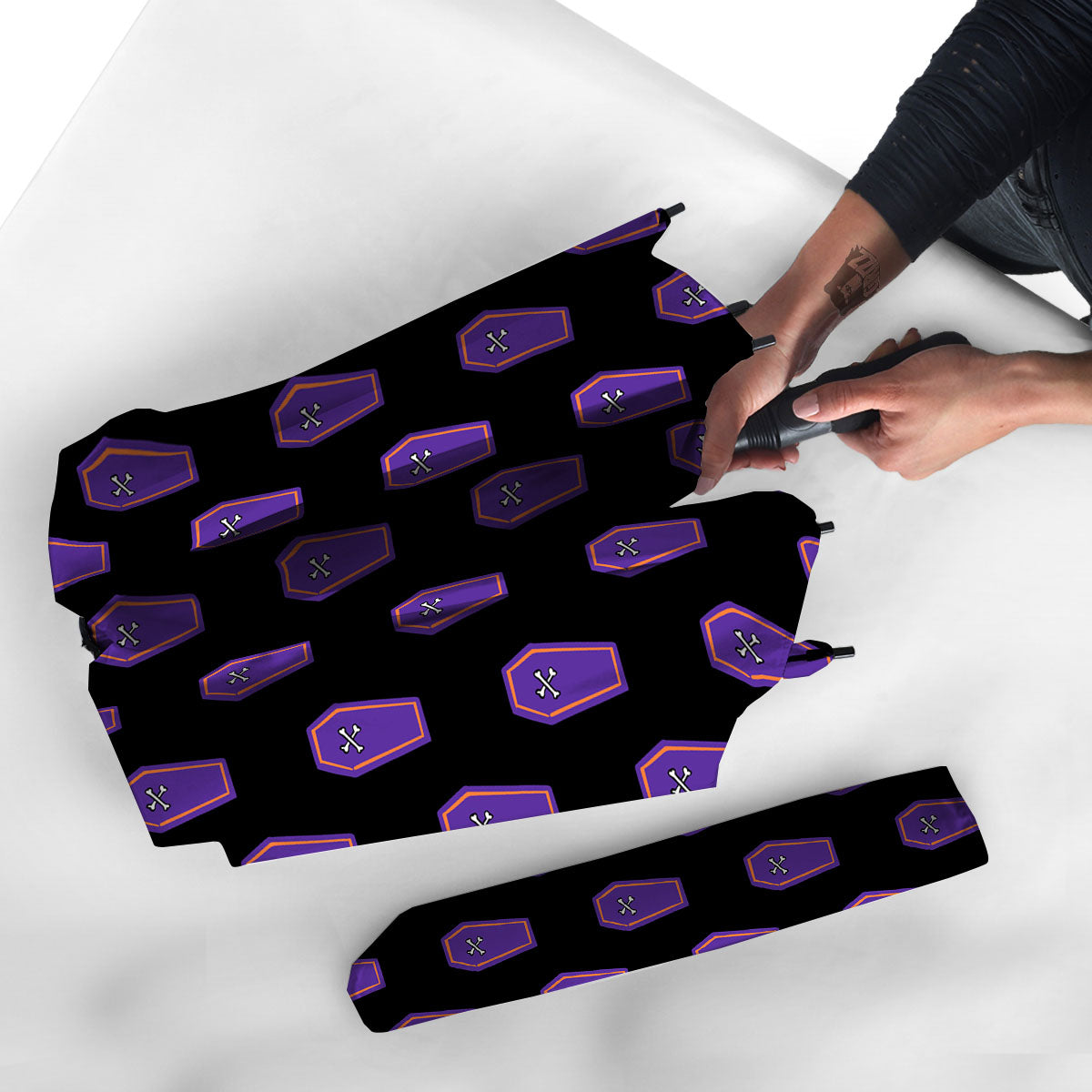 Halloween Coffin Purple Print Pattern Umbrella-grizzshop