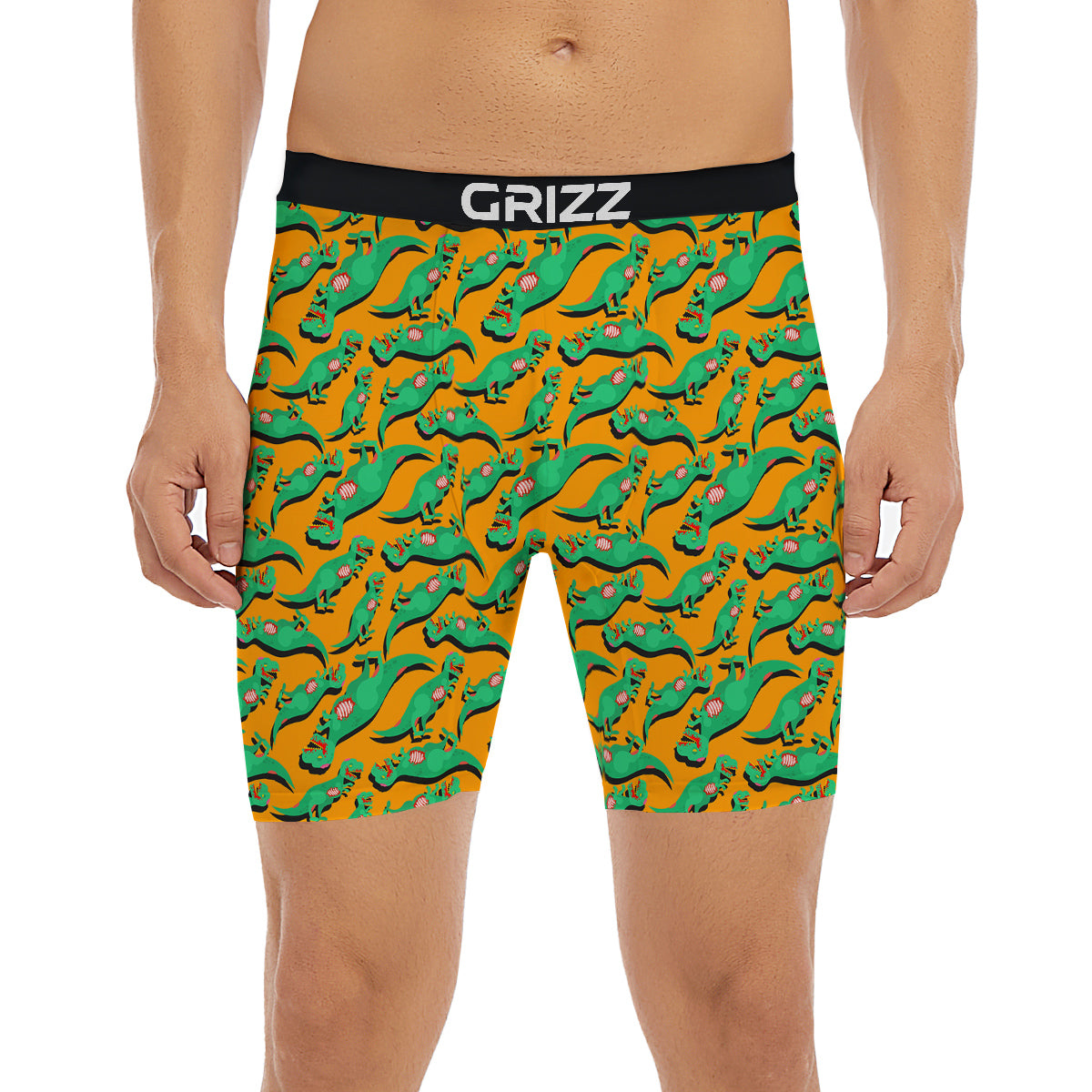 Halloween Cute Dino Print Pattern Boxer Briefs-grizzshop