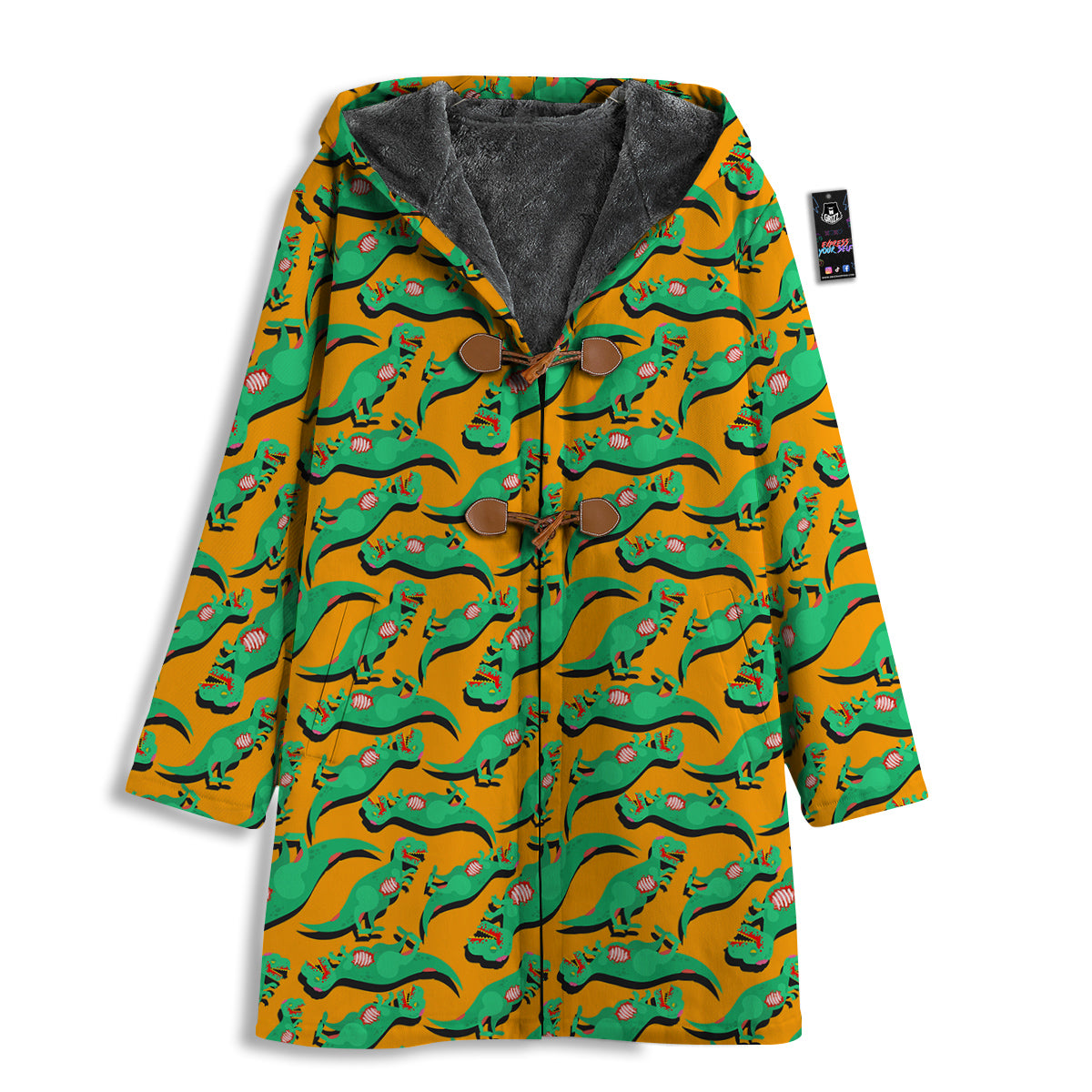 Halloween Cute Dino Print Pattern Men's Windbreaker Jacket-grizzshop