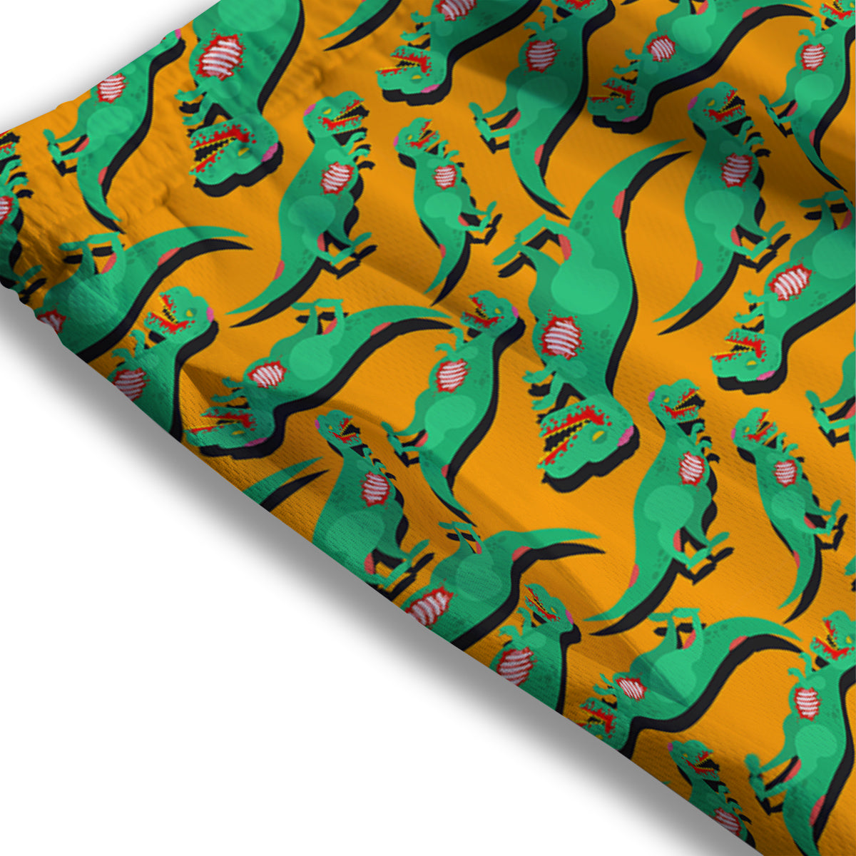 Halloween Cute Dino Print Pattern Mesh Shorts