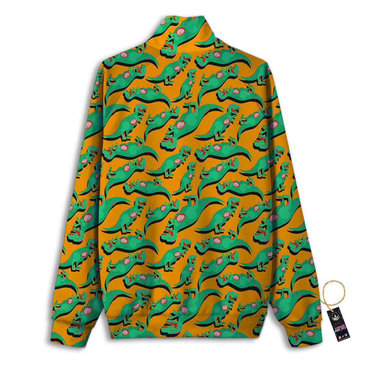 Halloween Cute Dino Print Pattern Track Jacket-grizzshop