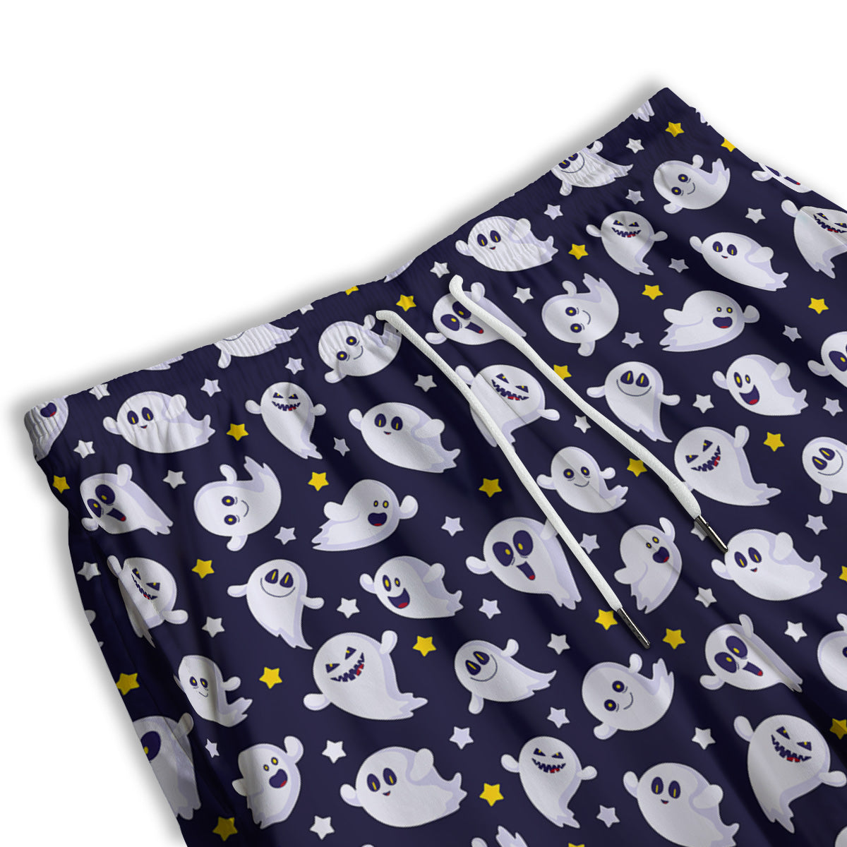 Halloween Cute Ghost Emoji Print Pattern Men's Athletic Shorts