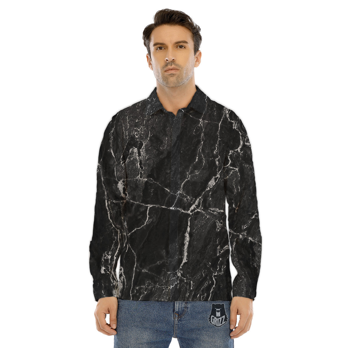 Halloween Cute Ghost Emoji Print Pattern Men's Dress Shirts-grizzshop
