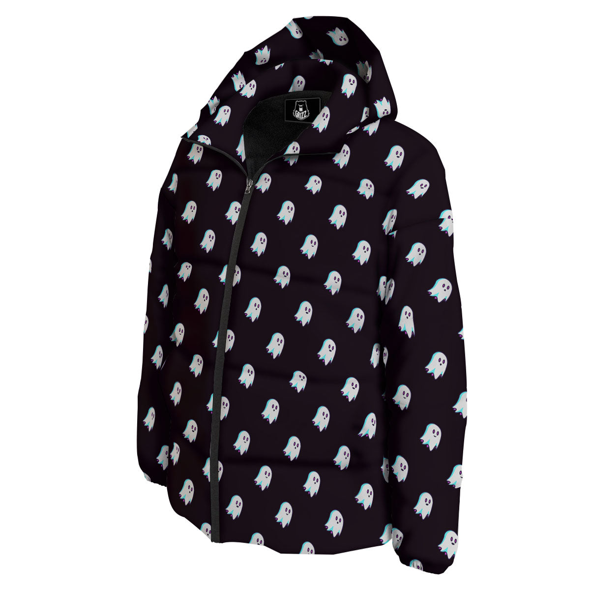 Halloween Ghost Little Print Pattern Down Jacket-grizzshop