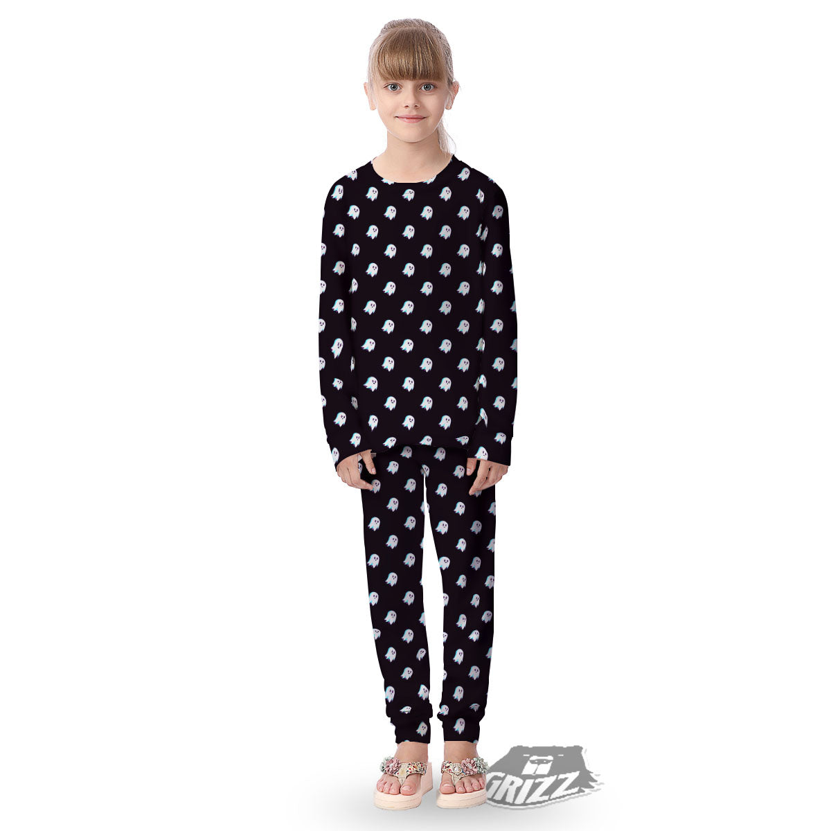 Halloween Ghost Little Print Pattern Kid's Pajamas-grizzshop