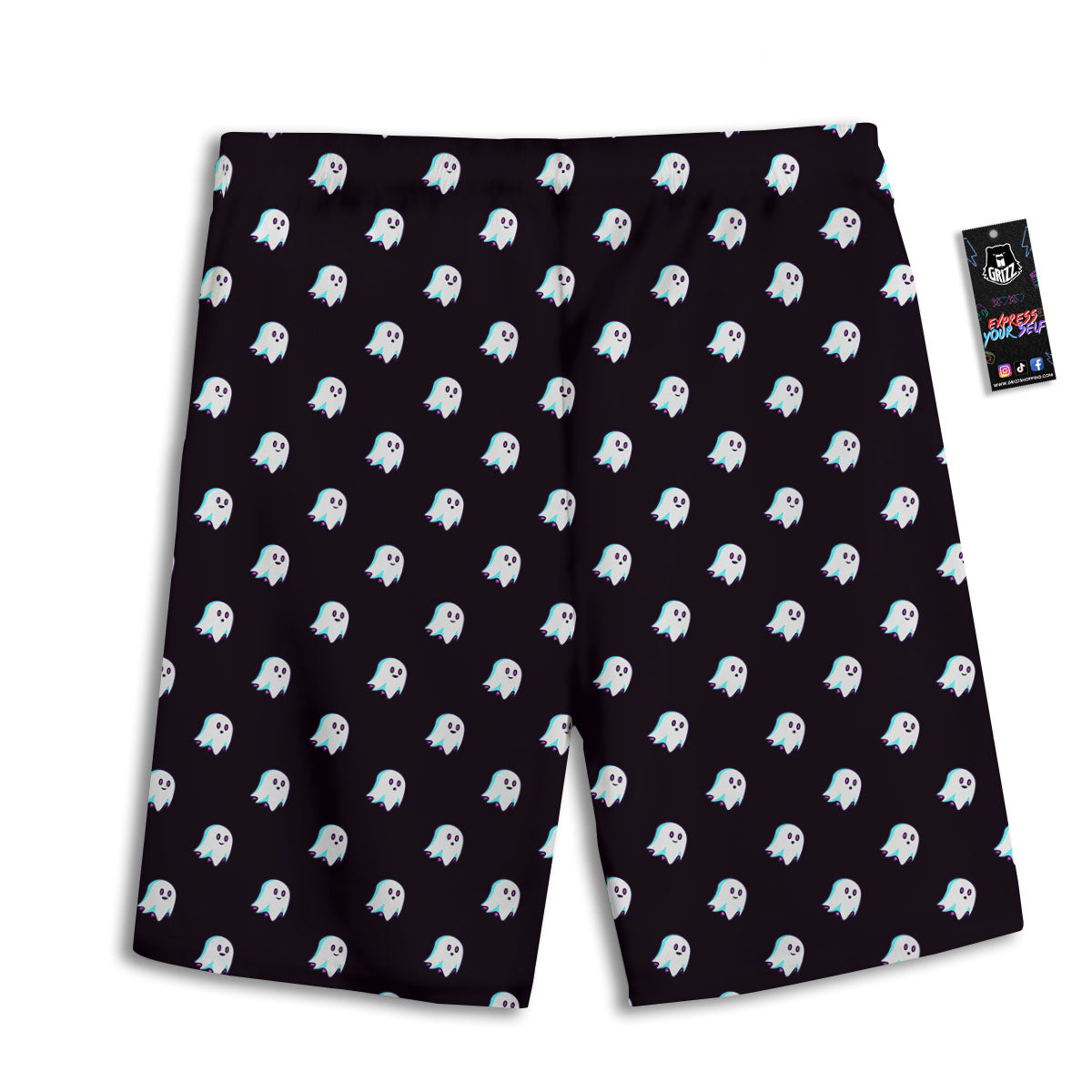Halloween Ghost Little Print Pattern Men's Athletic Shorts