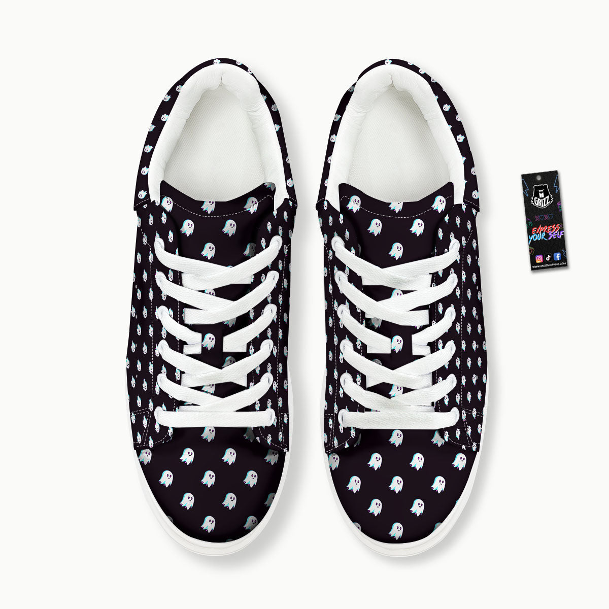 Halloween Ghost Little Print Pattern Platform Shoes-grizzshop