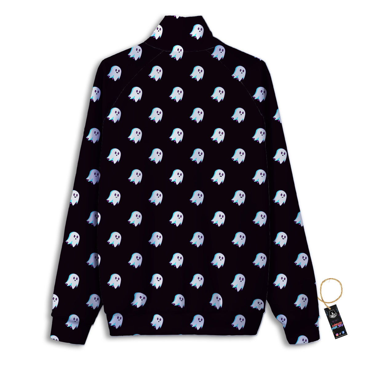 Halloween Ghost Little Print Pattern Track Jacket-grizzshop