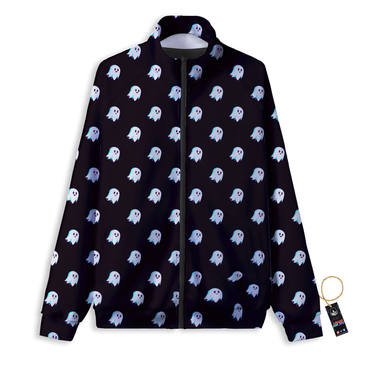 Halloween Ghost Little Print Pattern Track Jacket-grizzshop