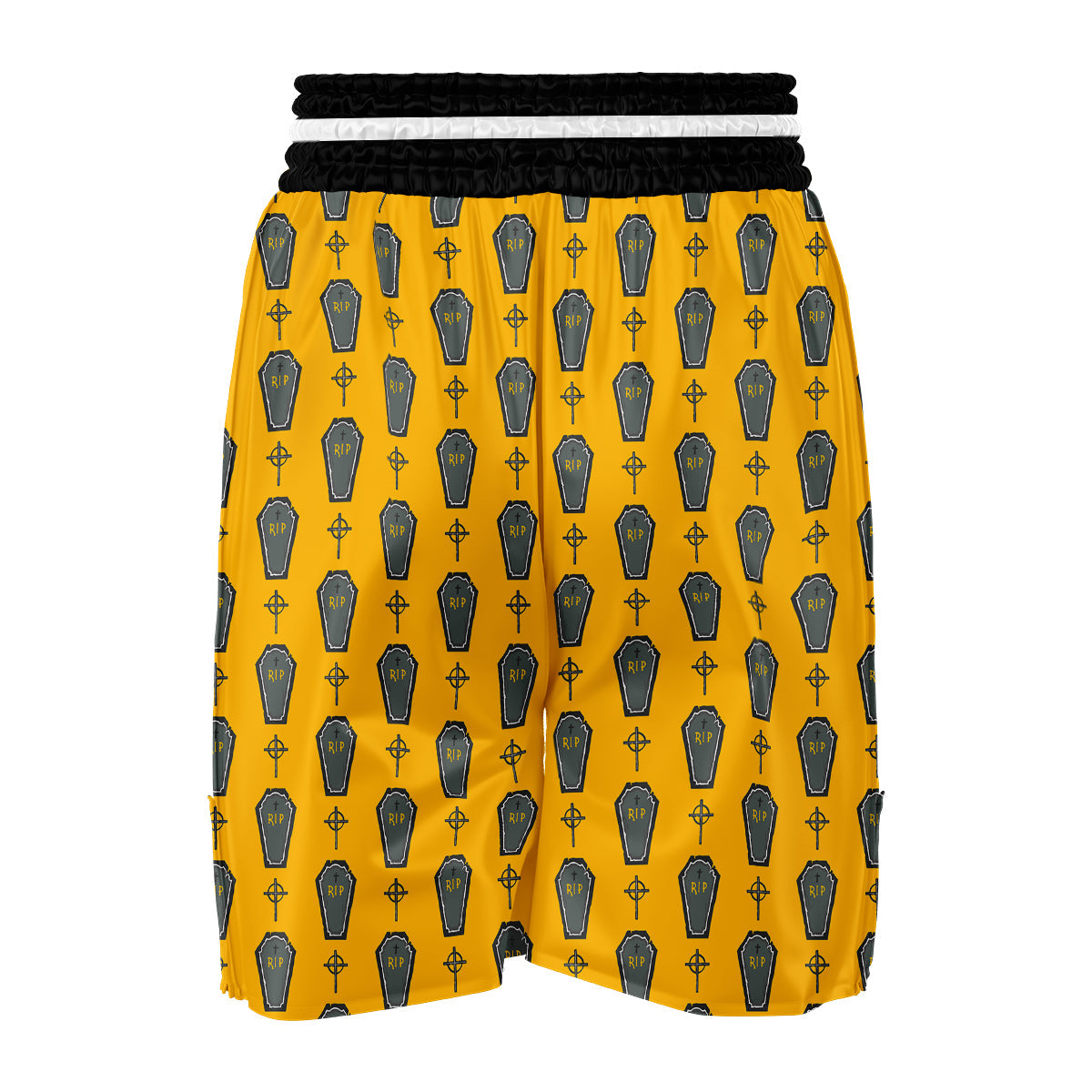 Halloween Gray Coffin Print Pattern Boxing Shorts-grizzshop