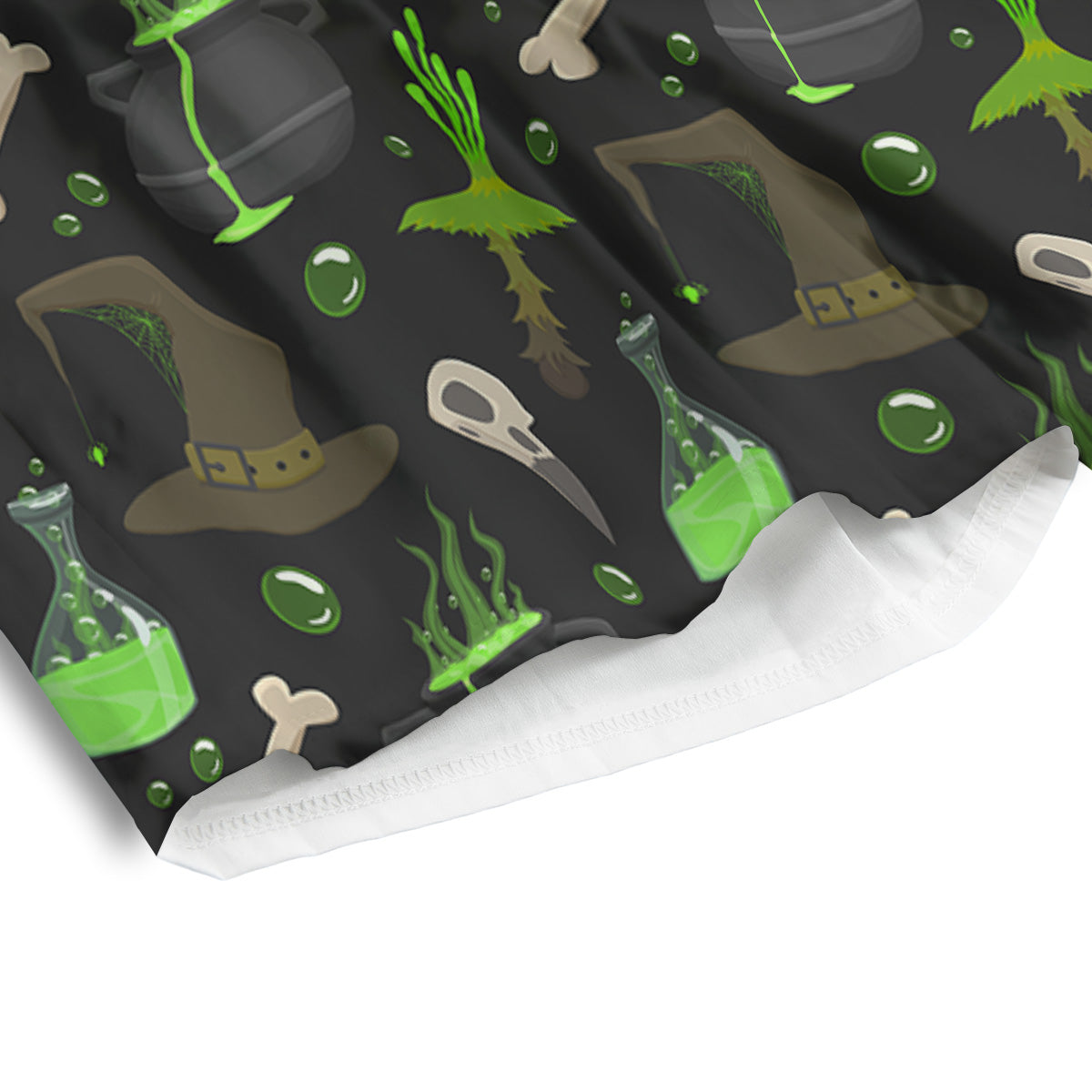 Halloween Green Poison Witch Print Pattern Men's Athletic Shorts
