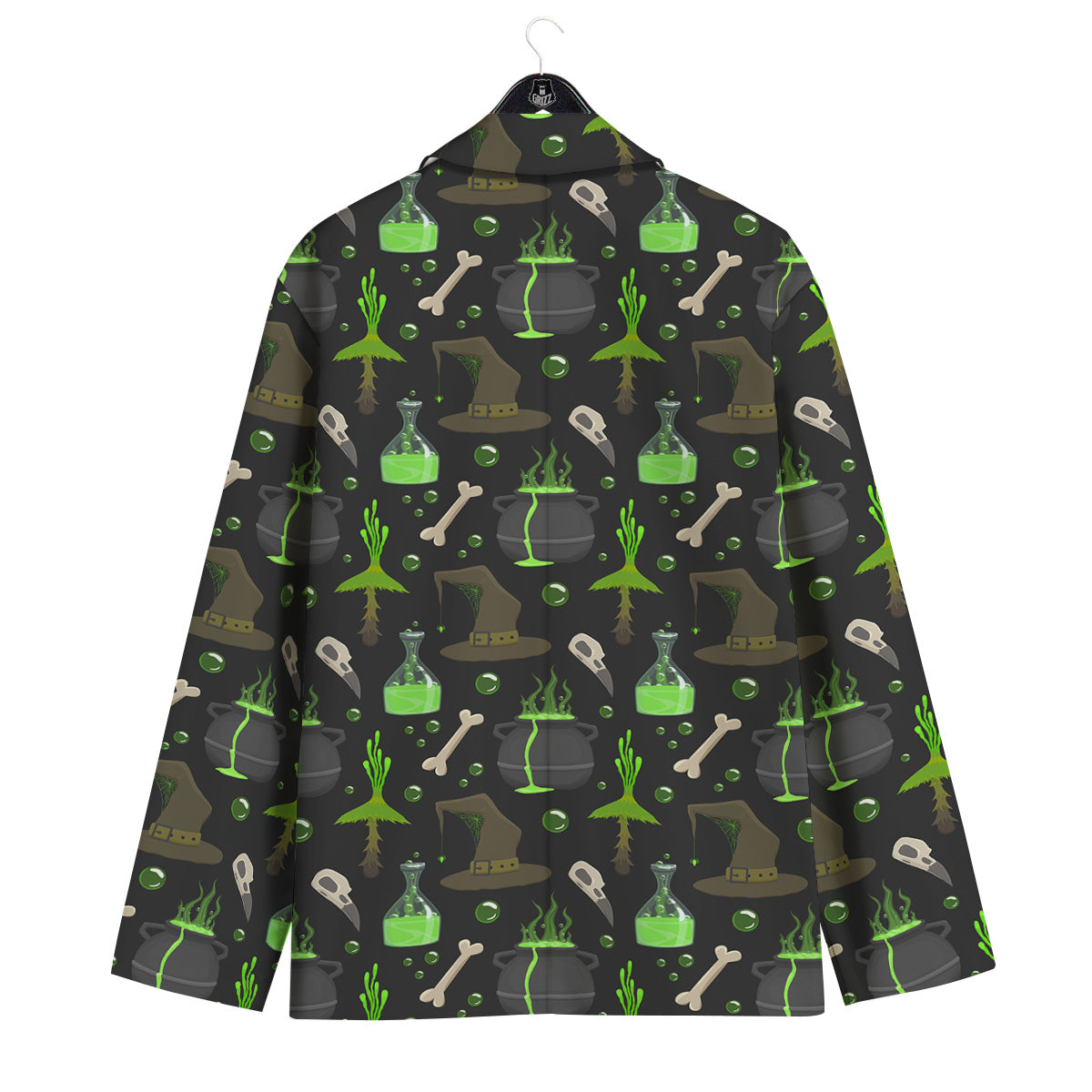 Halloween Green Poison Witch Print Pattern Men's Sport Coat-grizzshop