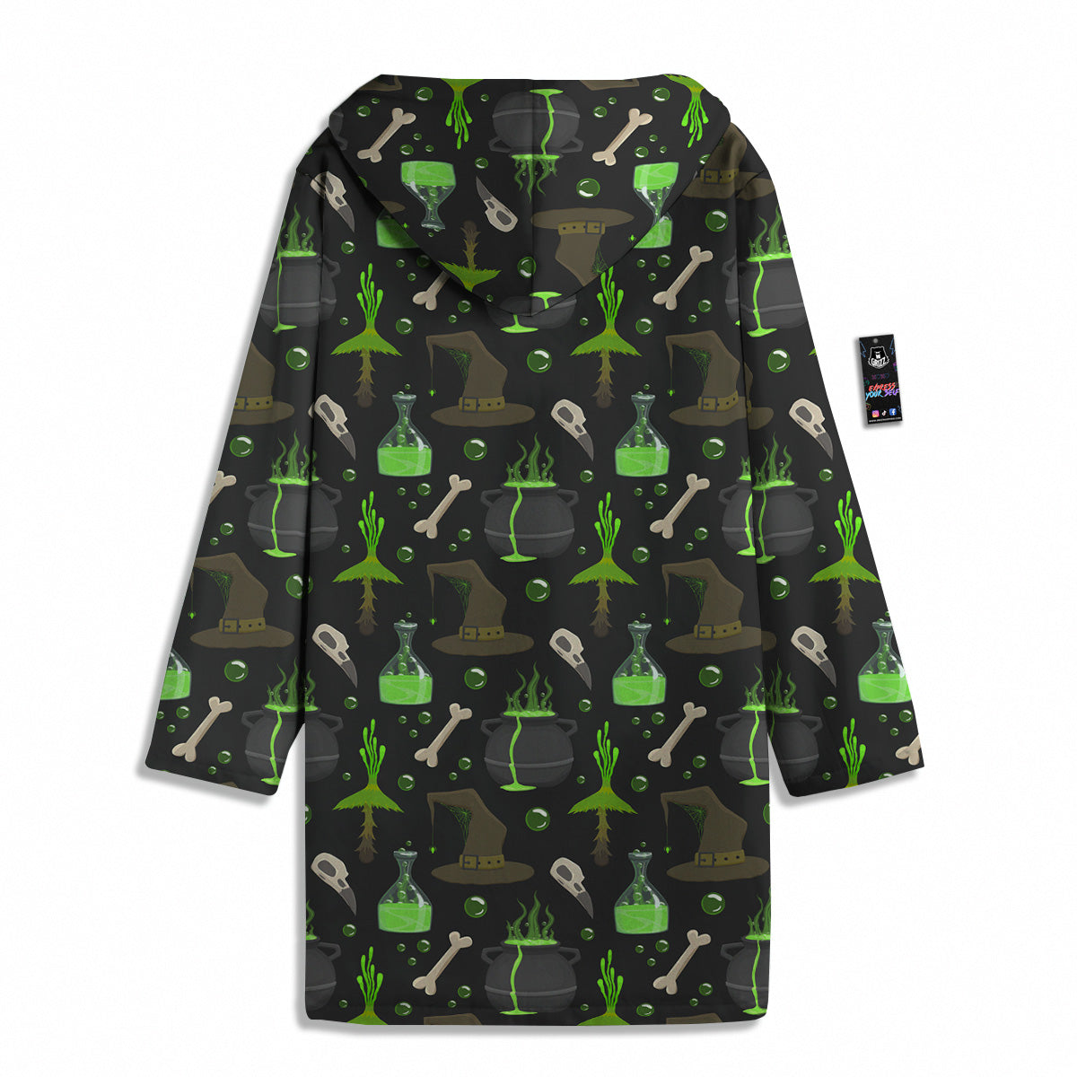 Halloween Green Poison Witch Print Pattern Men's Windbreaker Jacket-grizzshop