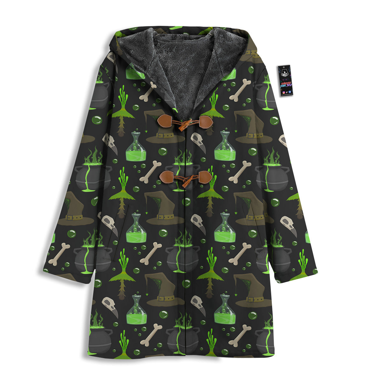Halloween Green Poison Witch Print Pattern Men's Windbreaker Jacket-grizzshop