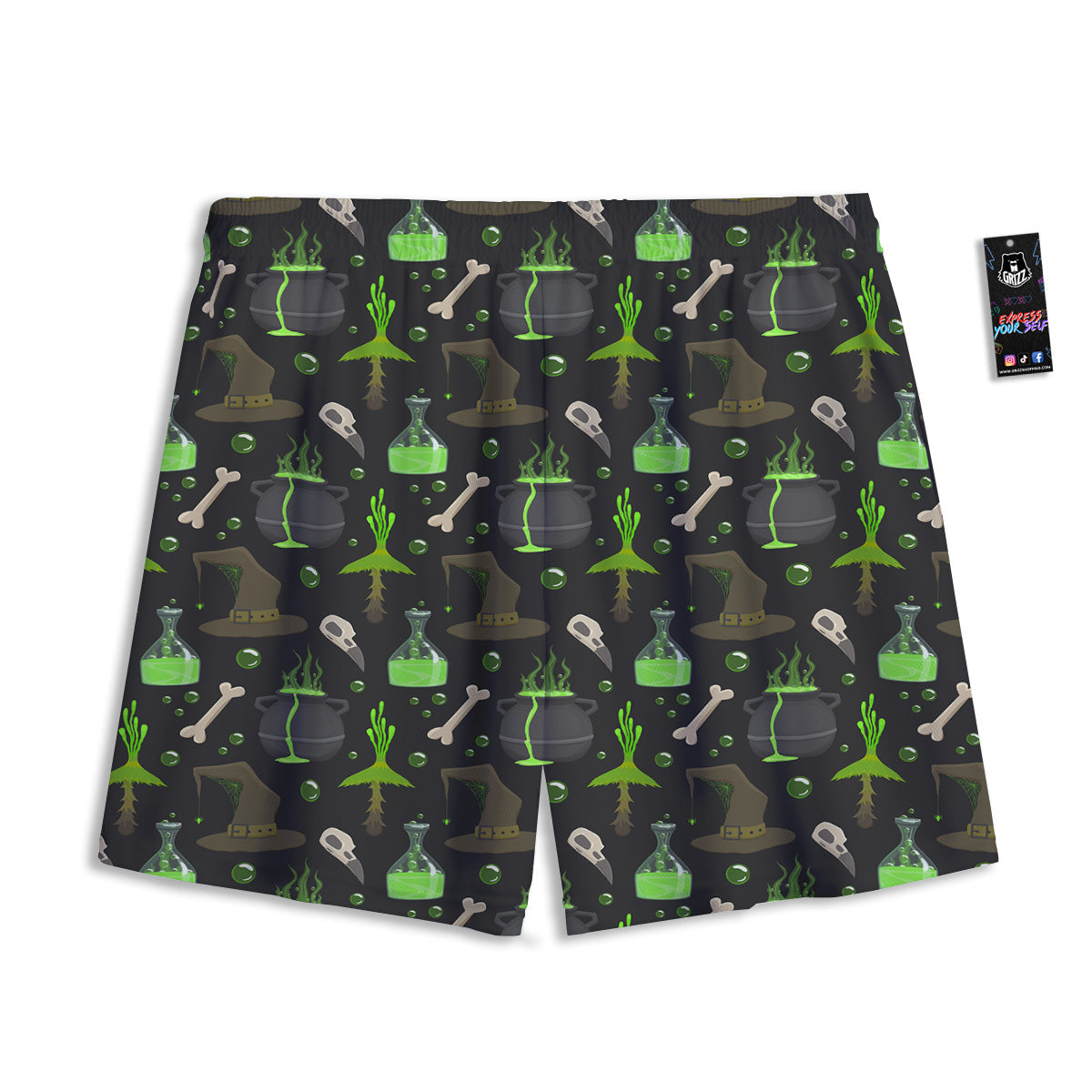 Lotus Leaf And Flower On The Water Print Pattern Mesh Shorts