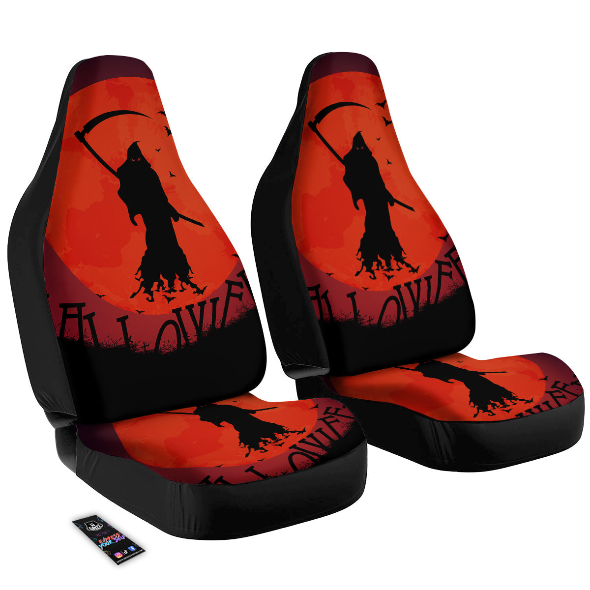 Halloween Grim Reaper Print Car Seat Covers-grizzshop