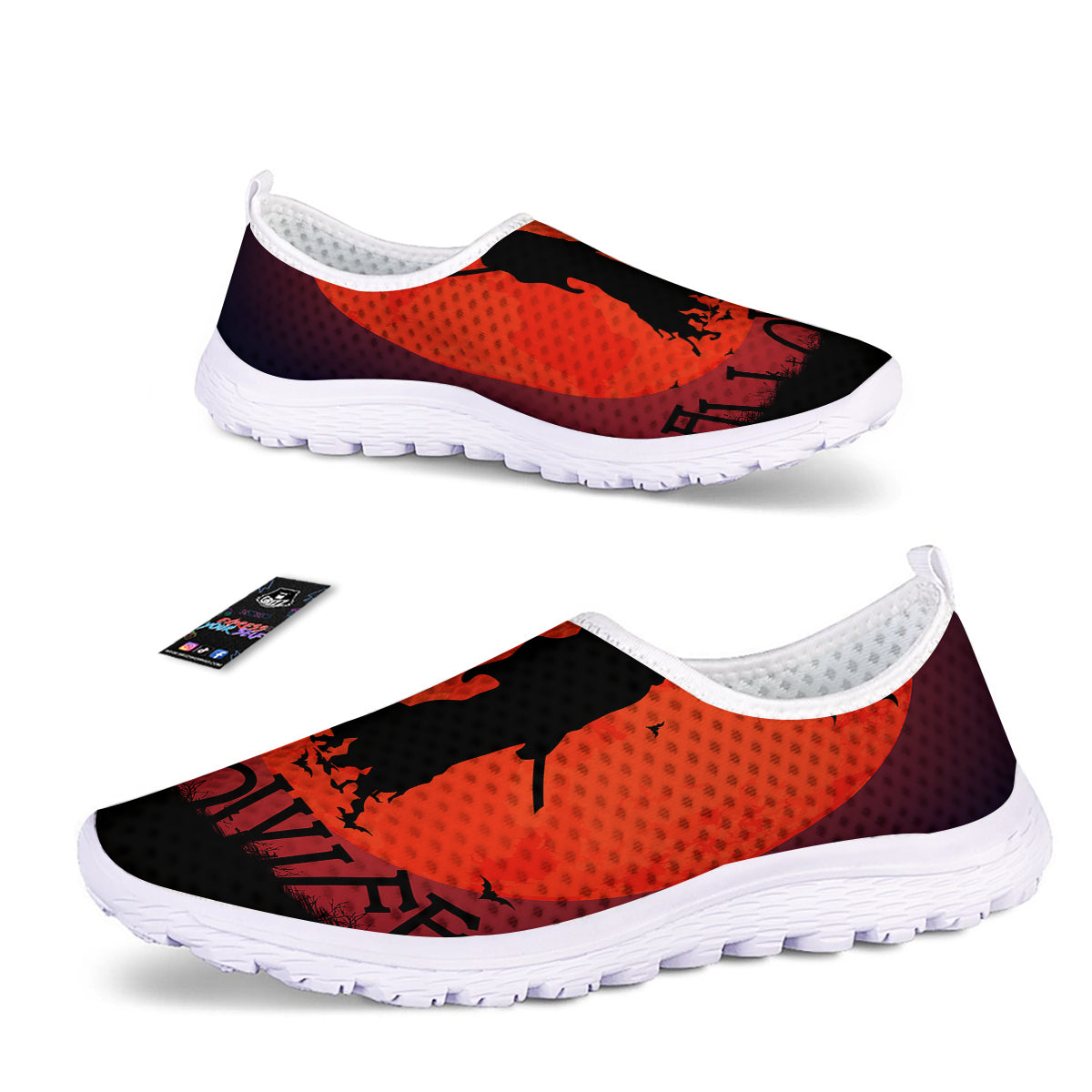 Halloween Grim Reaper Print Nurse Shoes-grizzshop