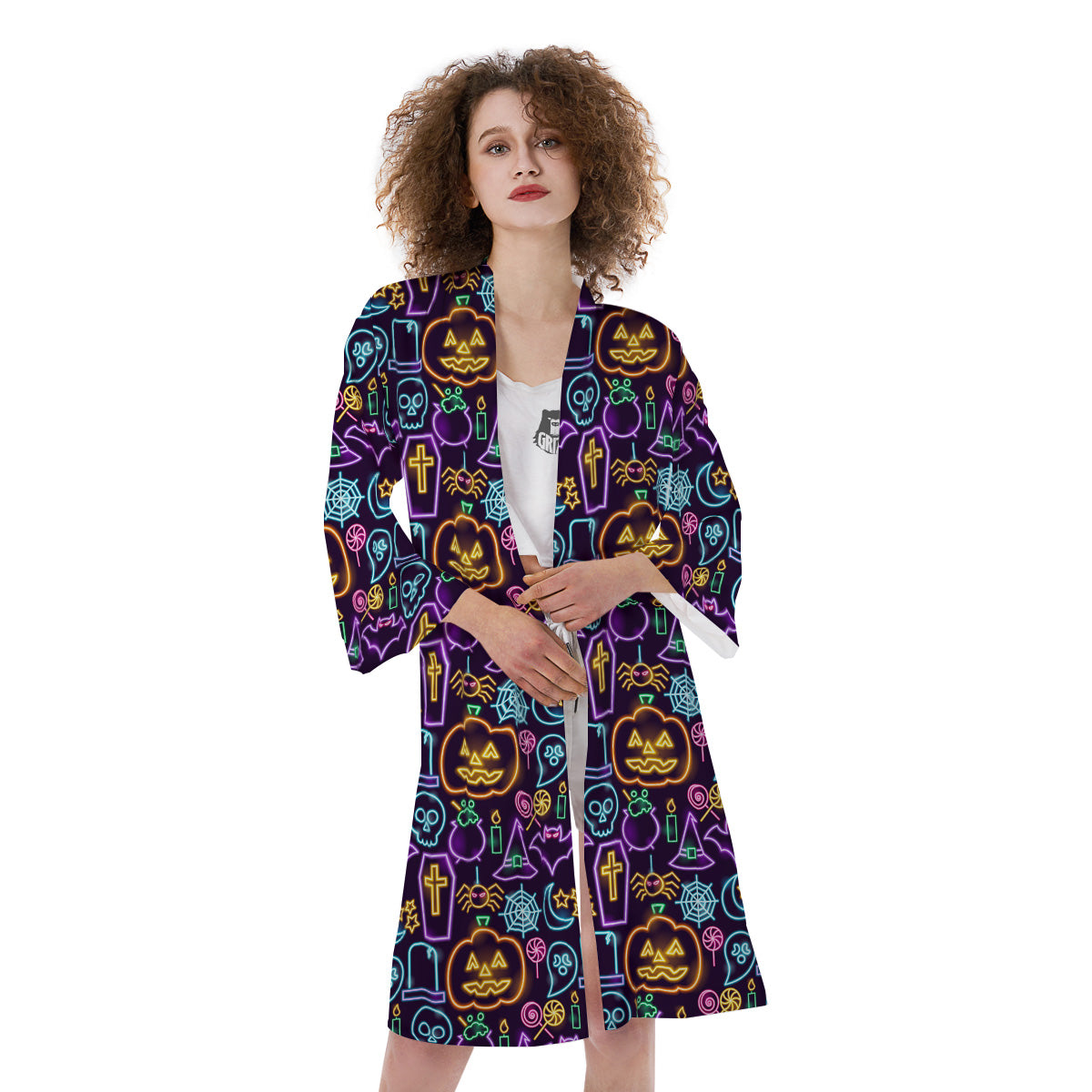 Halloween Neon Cute Print Pattern Kimono-grizzshop