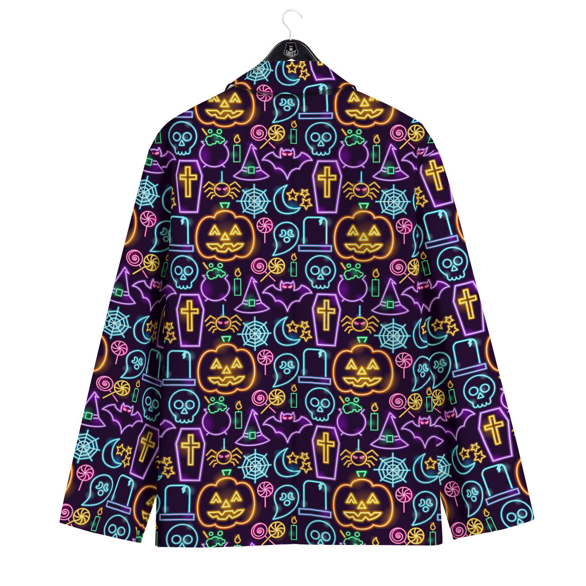 Halloween Neon Cute Print Pattern Men's Sport Coat-grizzshop