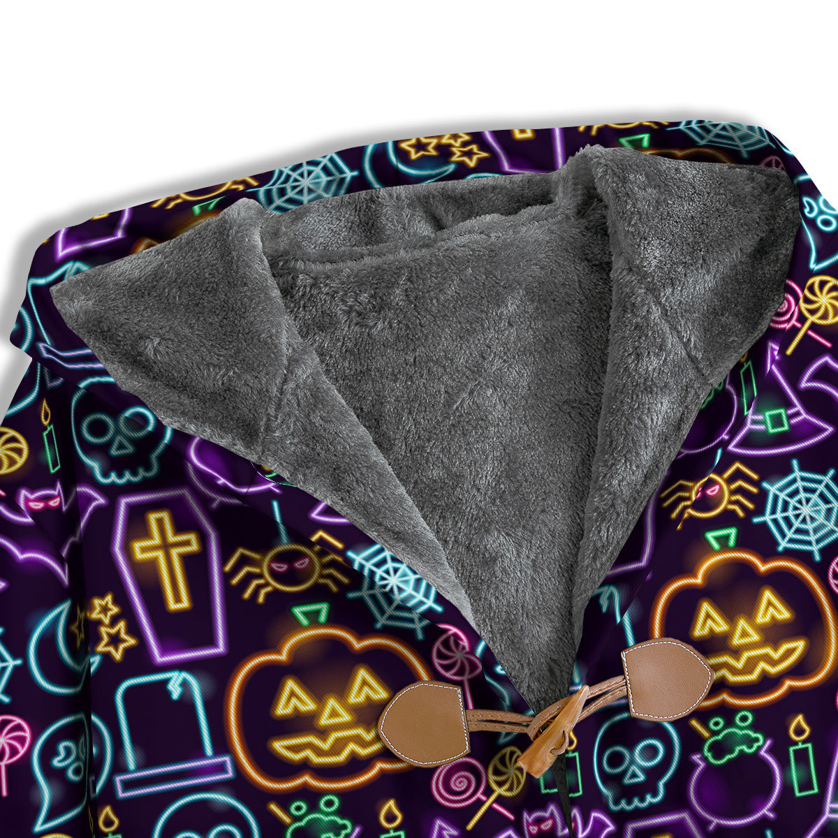 Halloween Neon Cute Print Pattern Men's Windbreaker Jacket-grizzshop